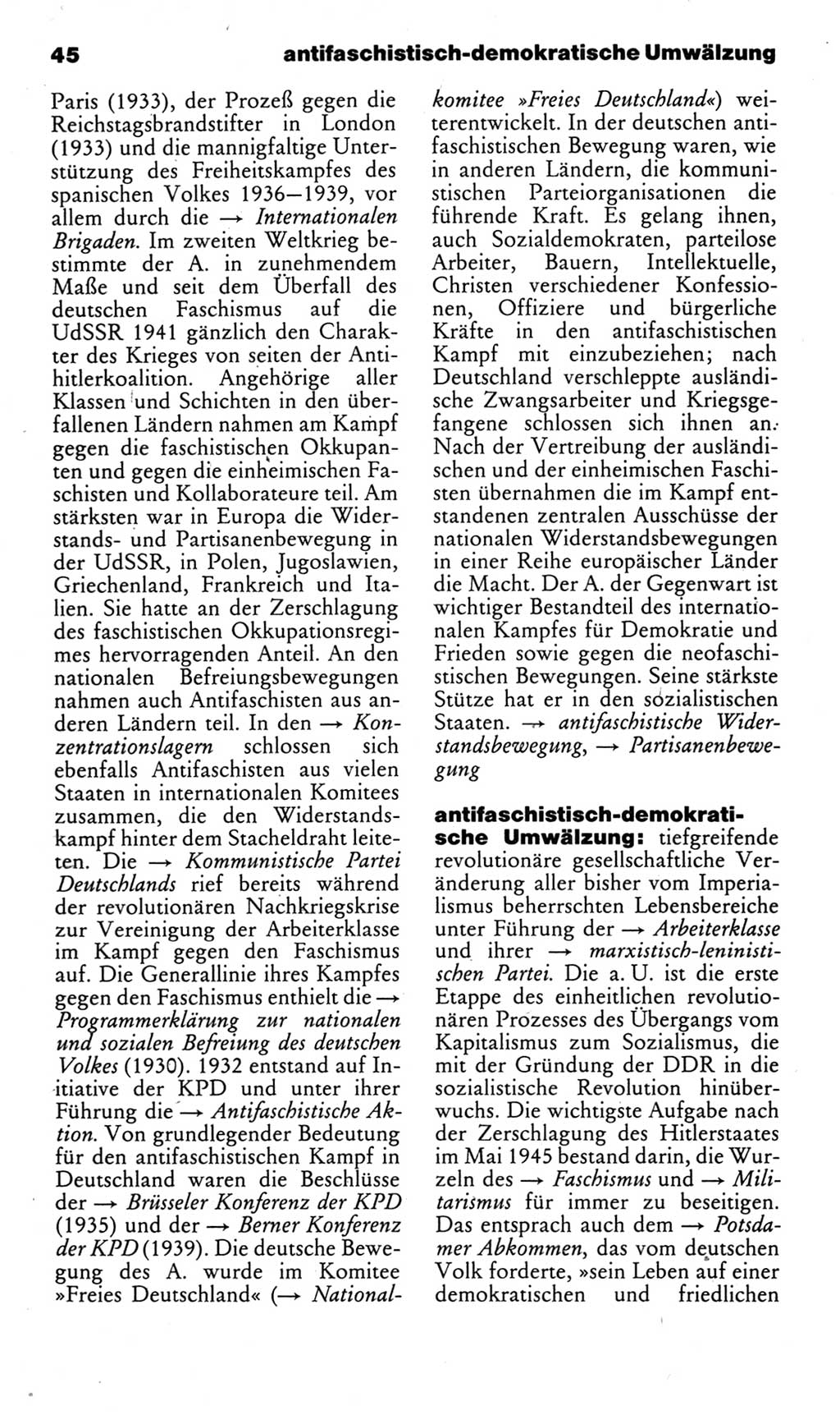 Kleines politisches Wörterbuch [Deutsche Demokratische Republik (DDR)] 1985, Seite 45 (Kl. pol. Wb. DDR 1985, S. 45)