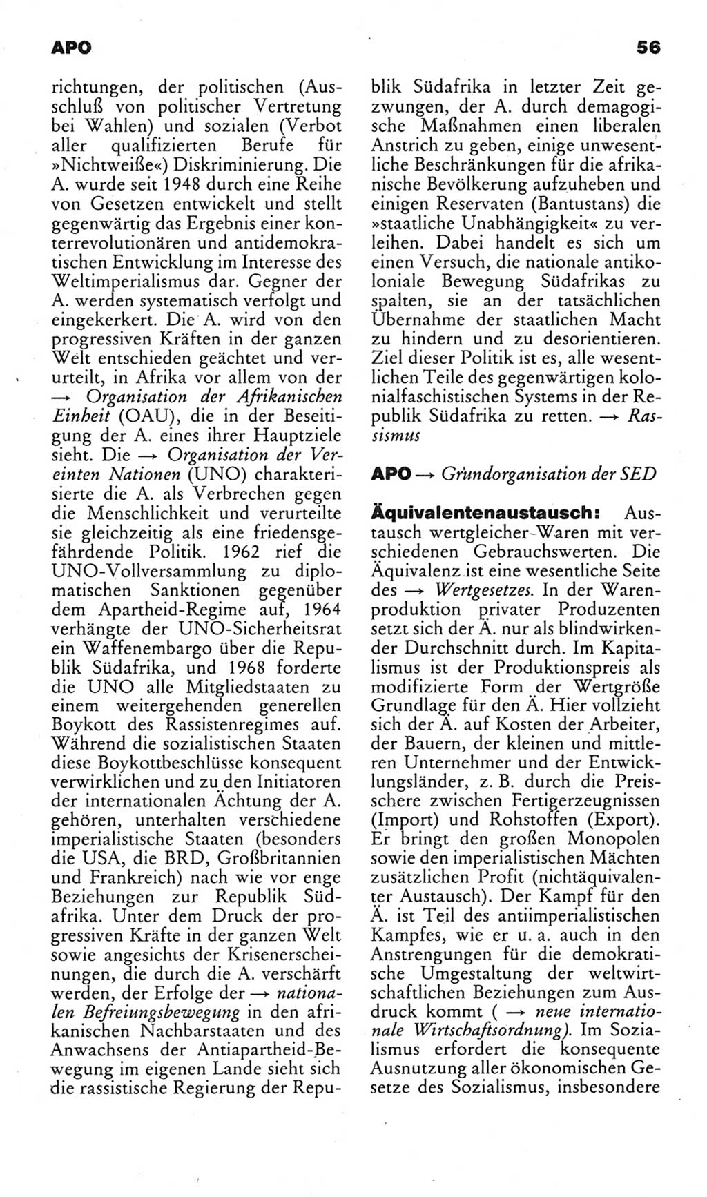 Kleines politisches Wörterbuch [Deutsche Demokratische Republik (DDR)] 1985, Seite 56 (Kl. pol. Wb. DDR 1985, S. 56)