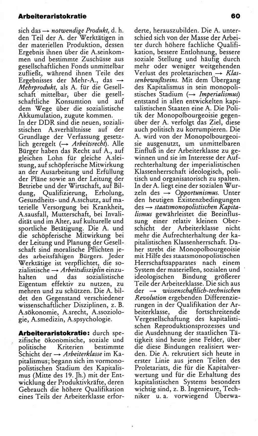 Kleines politisches Wörterbuch [Deutsche Demokratische Republik (DDR)] 1985, Seite 60 (Kl. pol. Wb. DDR 1985, S. 60)
