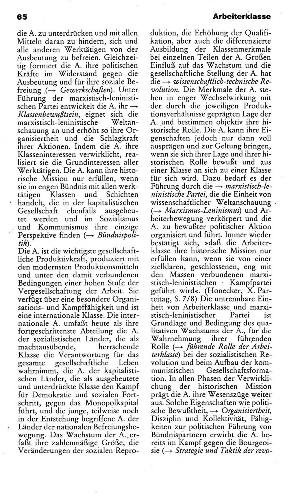 Kleines politisches Wörterbuch [Deutsche Demokratische Republik (DDR)] 1985, Seite 65 (Kl. pol. Wb. DDR 1985, S. 65)