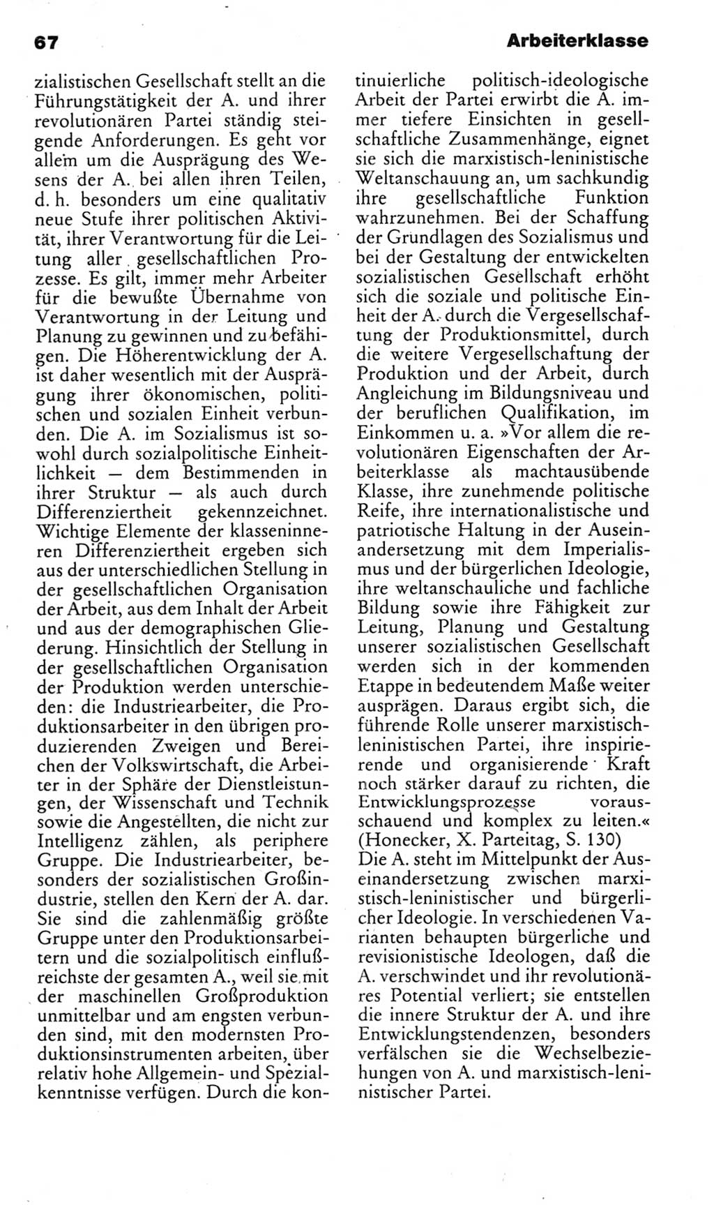 Kleines politisches Wörterbuch [Deutsche Demokratische Republik (DDR)] 1985, Seite 67 (Kl. pol. Wb. DDR 1985, S. 67)