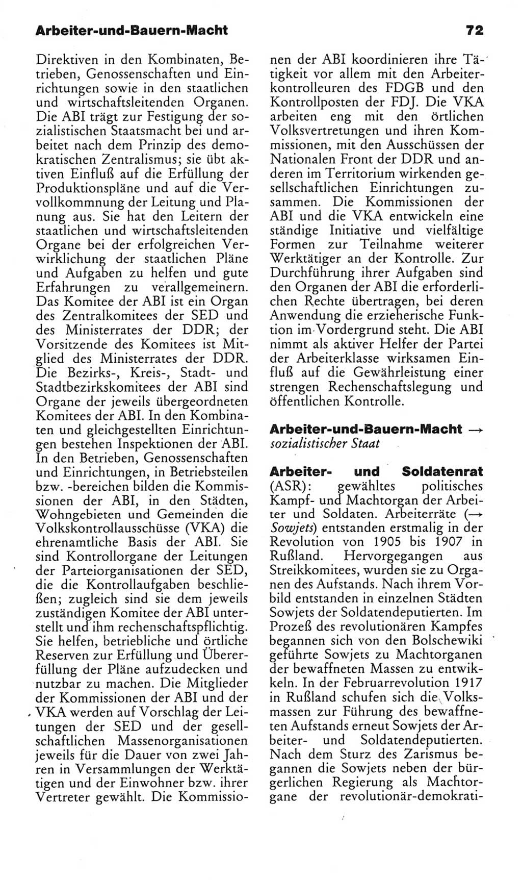 Kleines politisches Wörterbuch [Deutsche Demokratische Republik (DDR)] 1985, Seite 72 (Kl. pol. Wb. DDR 1985, S. 72)