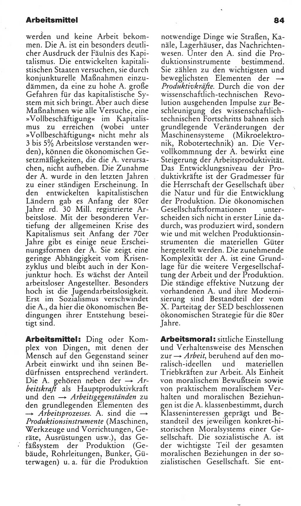 Kleines politisches Wörterbuch [Deutsche Demokratische Republik (DDR)] 1985, Seite 84 (Kl. pol. Wb. DDR 1985, S. 84)