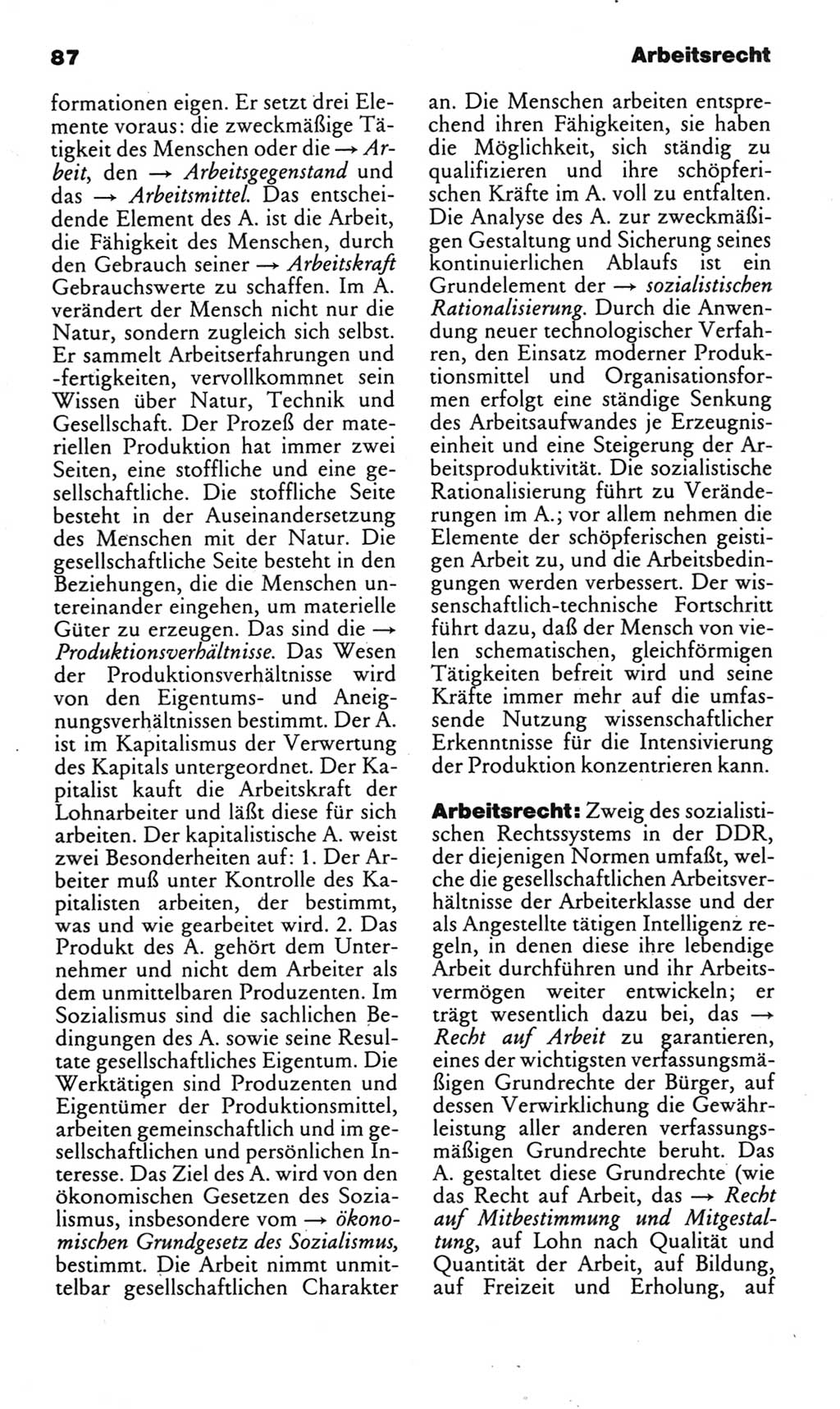 Kleines politisches Wörterbuch [Deutsche Demokratische Republik (DDR)] 1985, Seite 87 (Kl. pol. Wb. DDR 1985, S. 87)