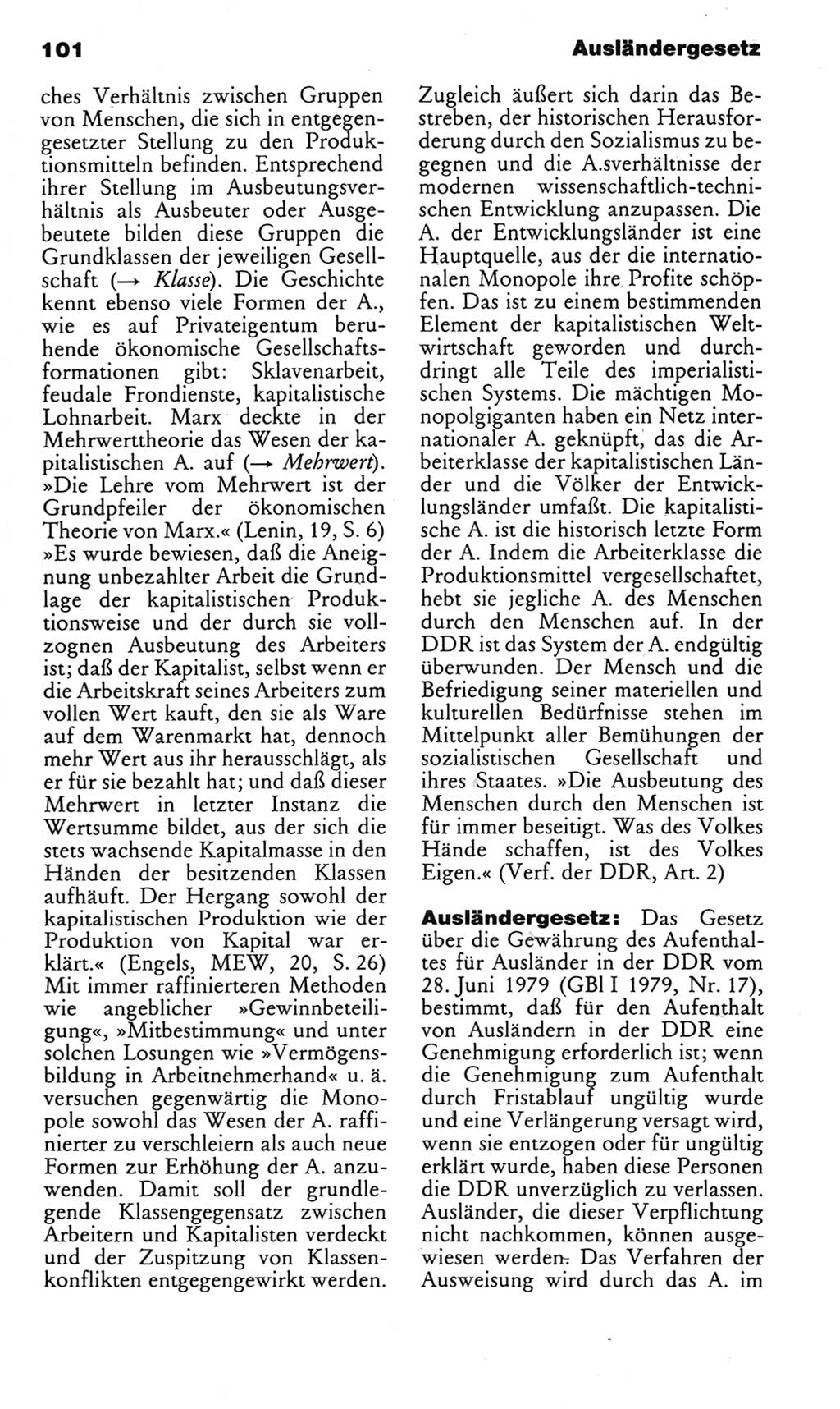 Kleines politisches Wörterbuch [Deutsche Demokratische Republik (DDR)] 1985, Seite 101 (Kl. pol. Wb. DDR 1985, S. 101)