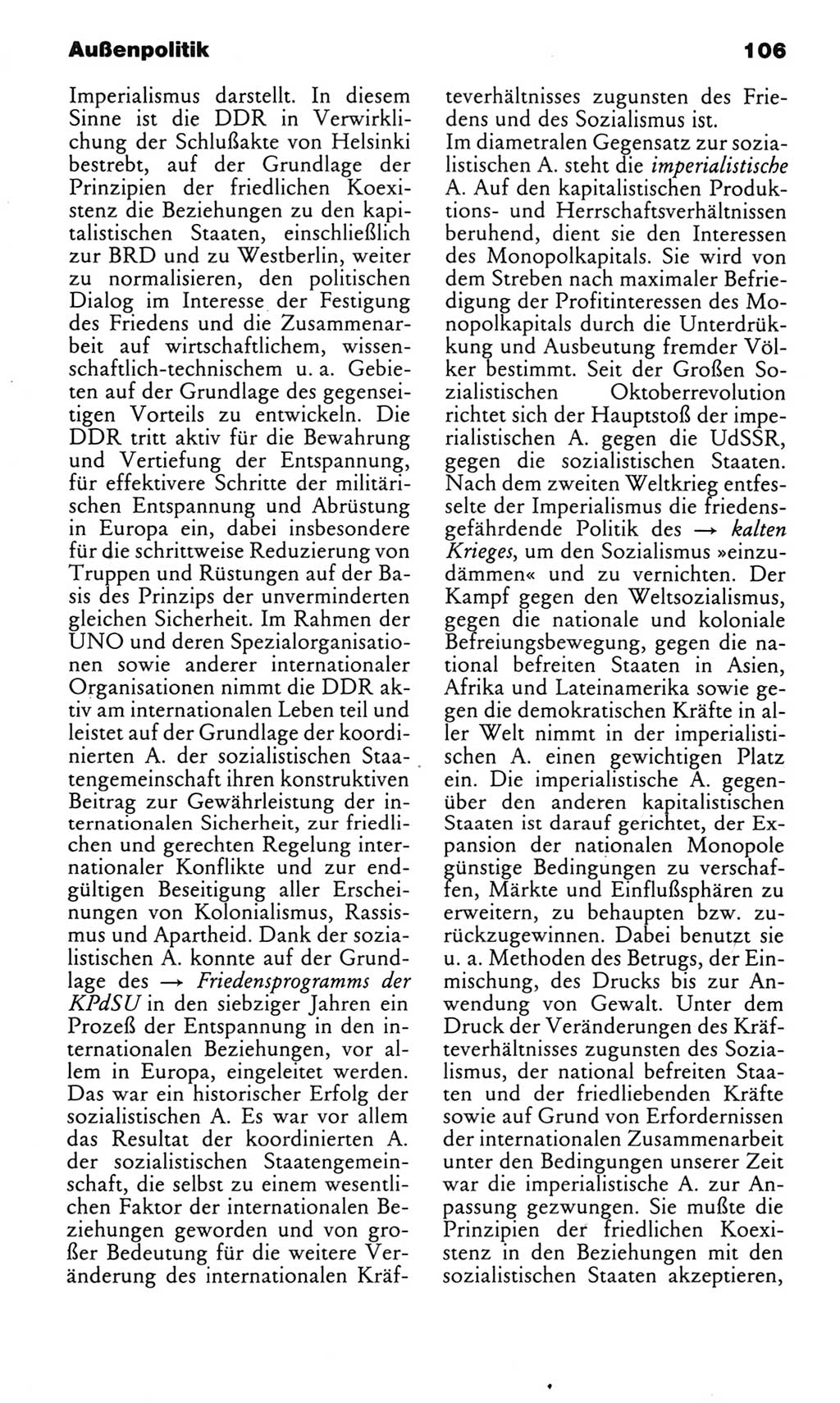 Kleines politisches Wörterbuch [Deutsche Demokratische Republik (DDR)] 1985, Seite 106 (Kl. pol. Wb. DDR 1985, S. 106)