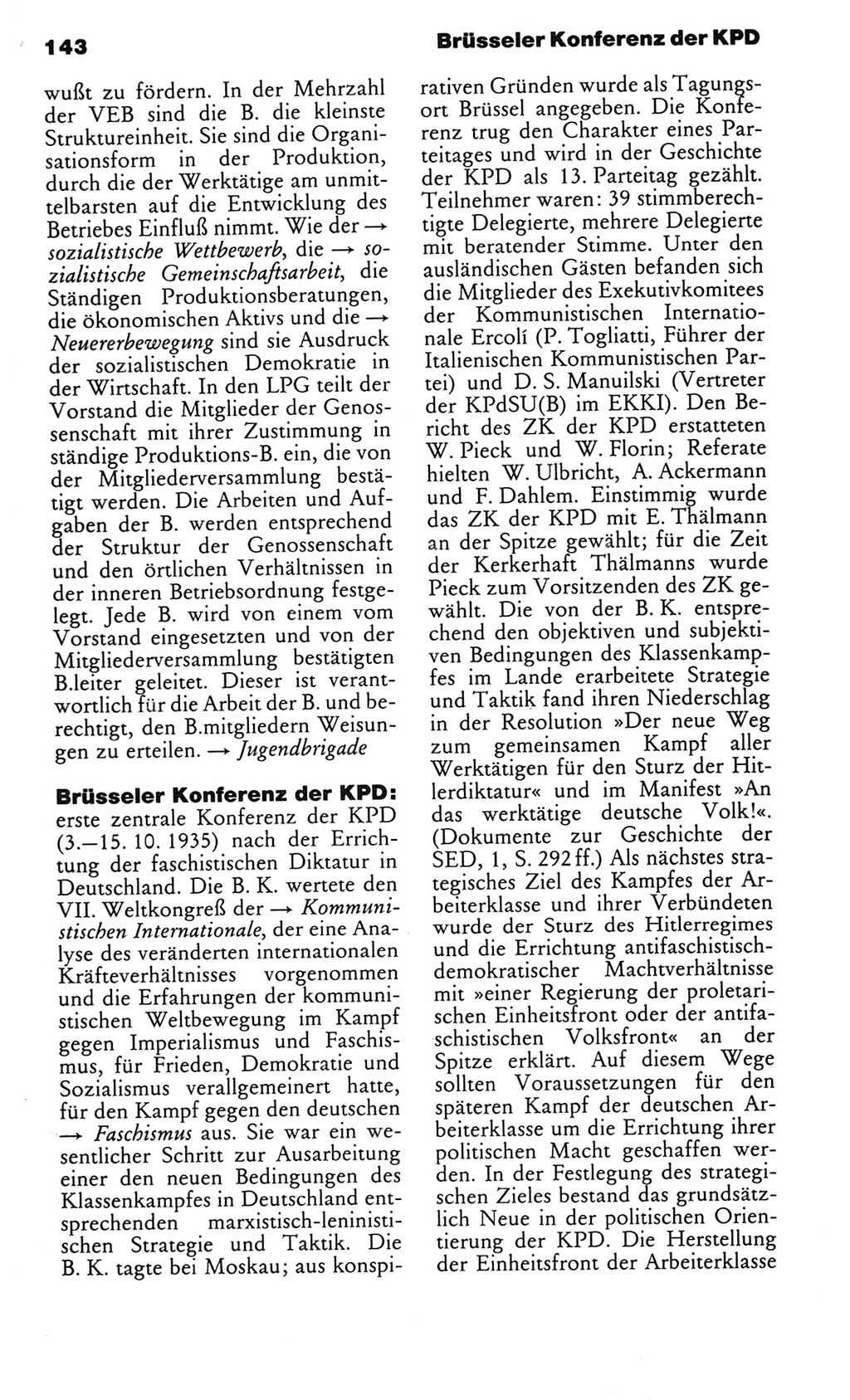 Kleines politisches Wörterbuch [Deutsche Demokratische Republik (DDR)] 1985, Seite 143 (Kl. pol. Wb. DDR 1985, S. 143)