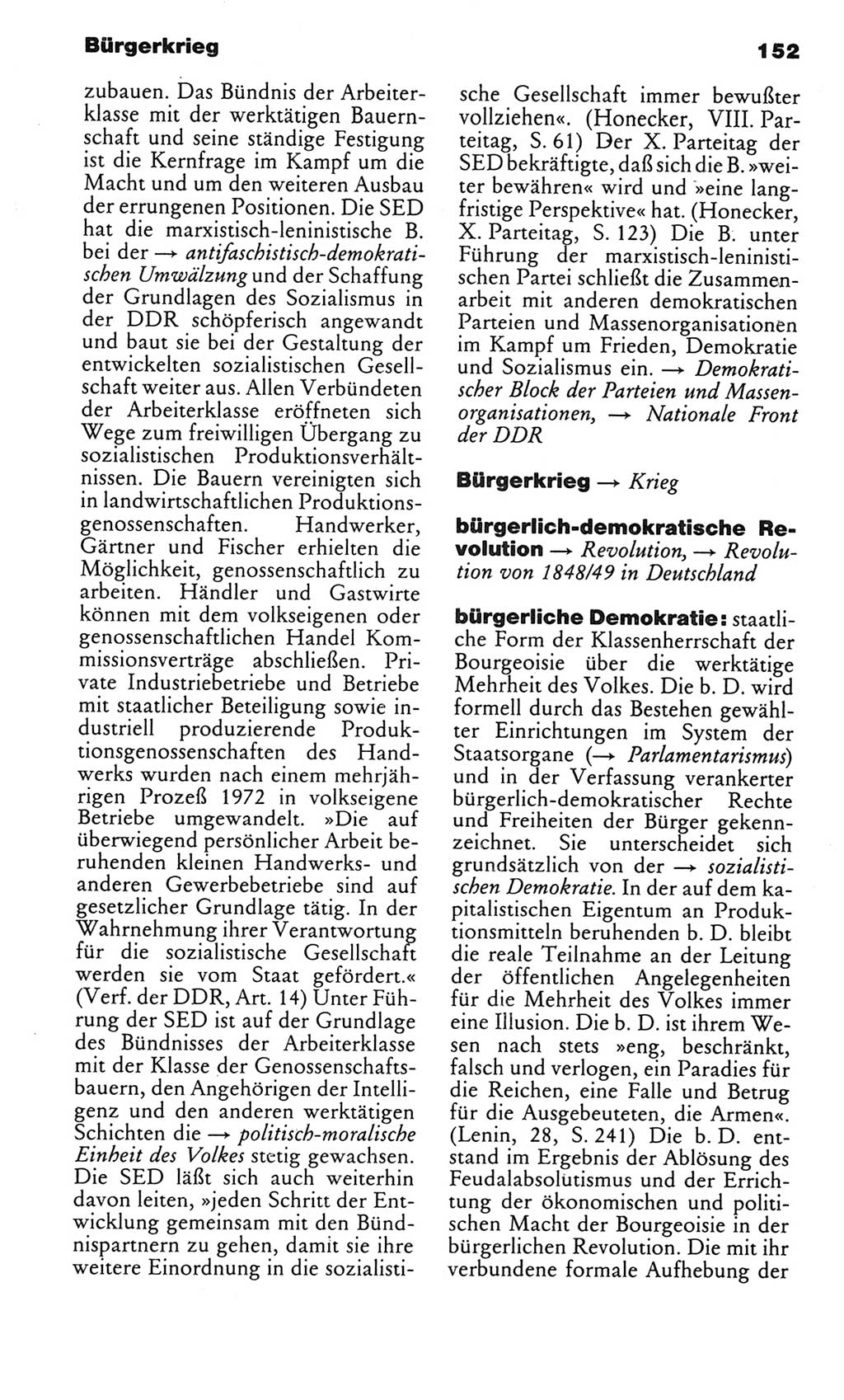 Kleines politisches Wörterbuch [Deutsche Demokratische Republik (DDR)] 1985, Seite 152 (Kl. pol. Wb. DDR 1985, S. 152)