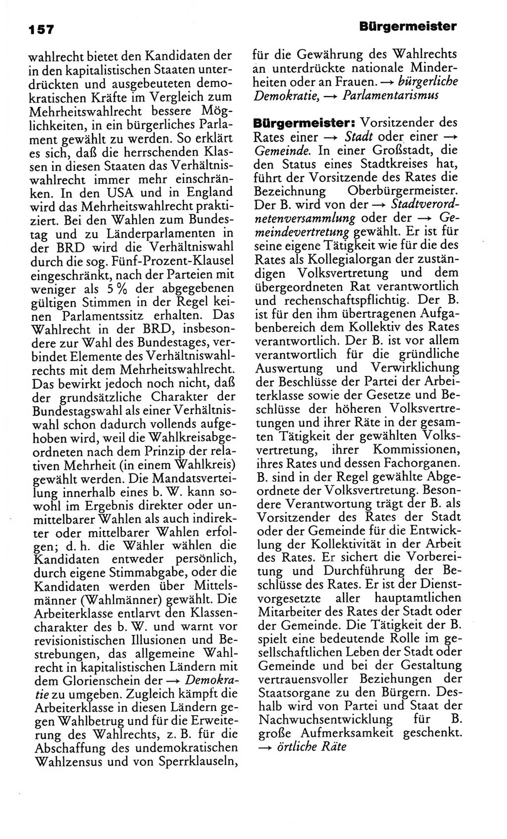 Kleines politisches Wörterbuch [Deutsche Demokratische Republik (DDR)] 1985, Seite 157 (Kl. pol. Wb. DDR 1985, S. 157)