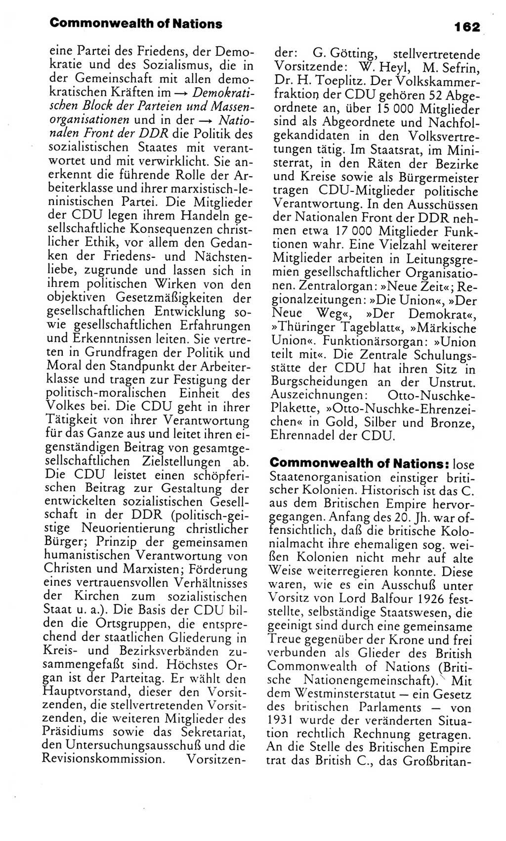 Kleines politisches Wörterbuch [Deutsche Demokratische Republik (DDR)] 1985, Seite 162 (Kl. pol. Wb. DDR 1985, S. 162)
