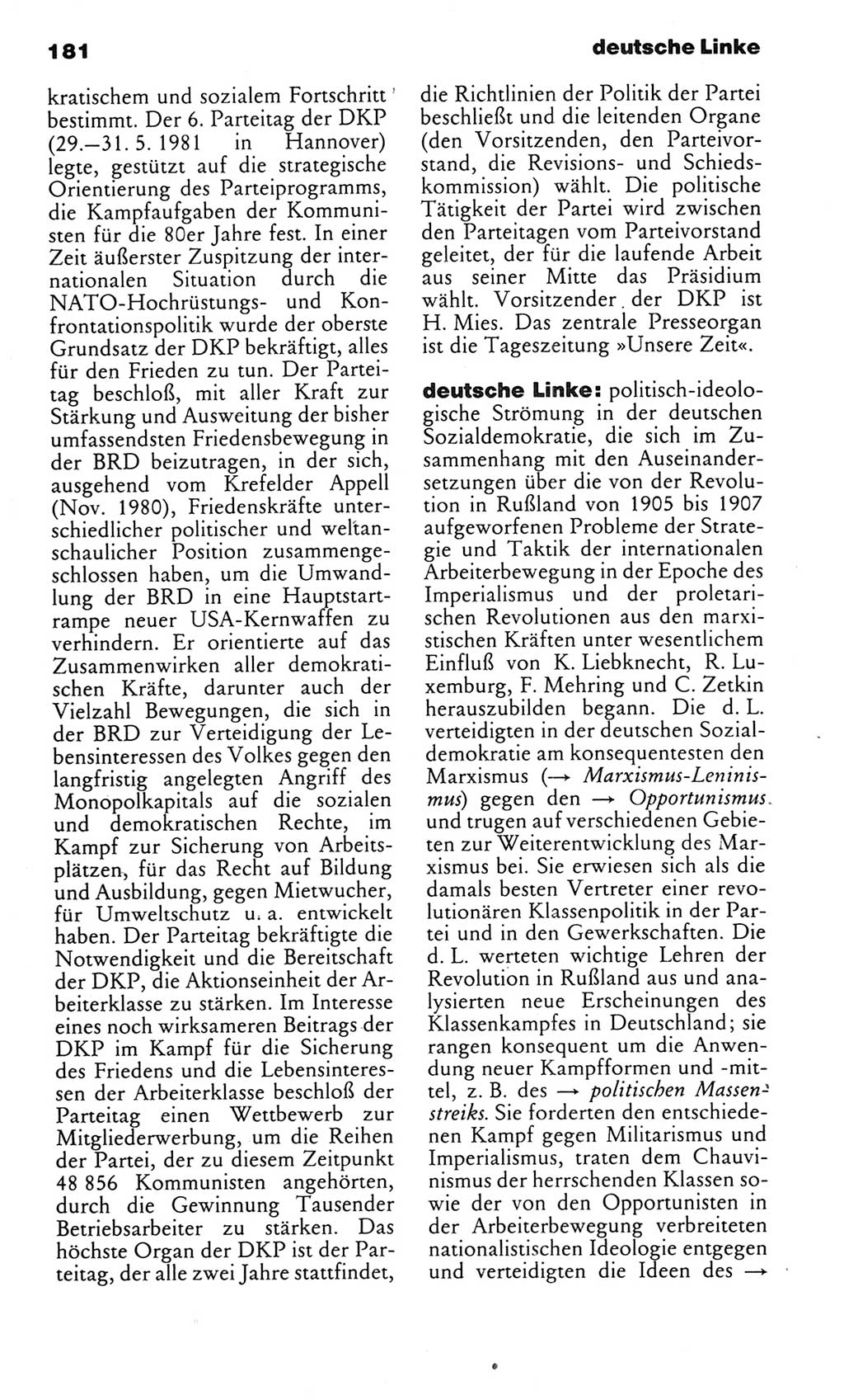 Kleines politisches Wörterbuch [Deutsche Demokratische Republik (DDR)] 1985, Seite 181 (Kl. pol. Wb. DDR 1985, S. 181)
