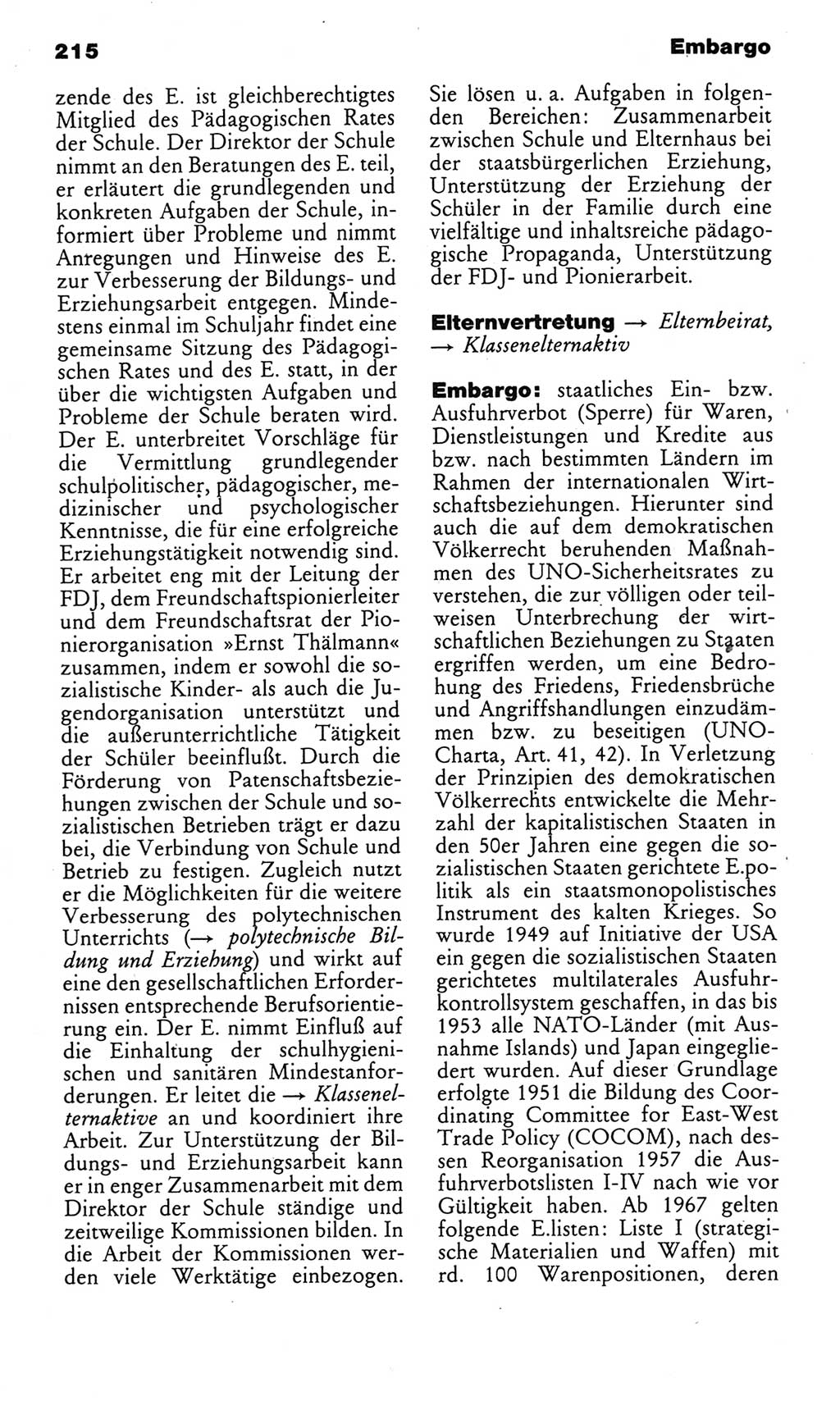 Kleines politisches Wörterbuch [Deutsche Demokratische Republik (DDR)] 1985, Seite 215 (Kl. pol. Wb. DDR 1985, S. 215)