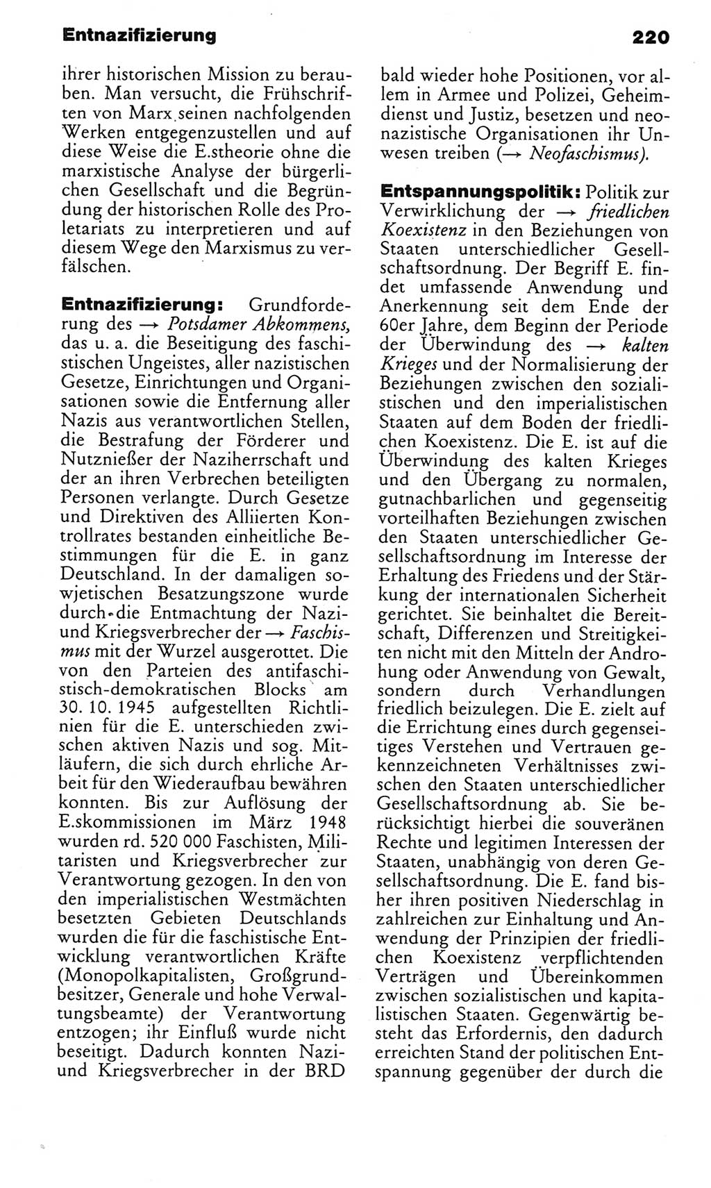 Kleines politisches Wörterbuch [Deutsche Demokratische Republik (DDR)] 1985, Seite 220 (Kl. pol. Wb. DDR 1985, S. 220)