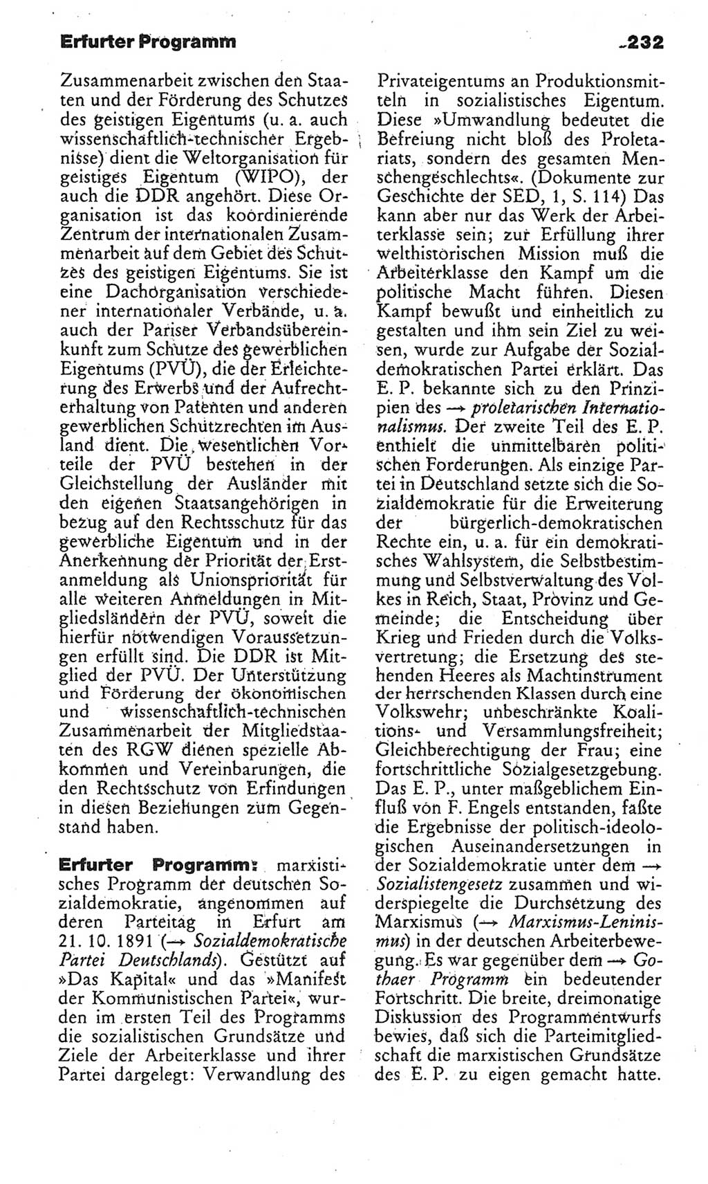 Kleines politisches Wörterbuch [Deutsche Demokratische Republik (DDR)] 1985, Seite 232 (Kl. pol. Wb. DDR 1985, S. 232)