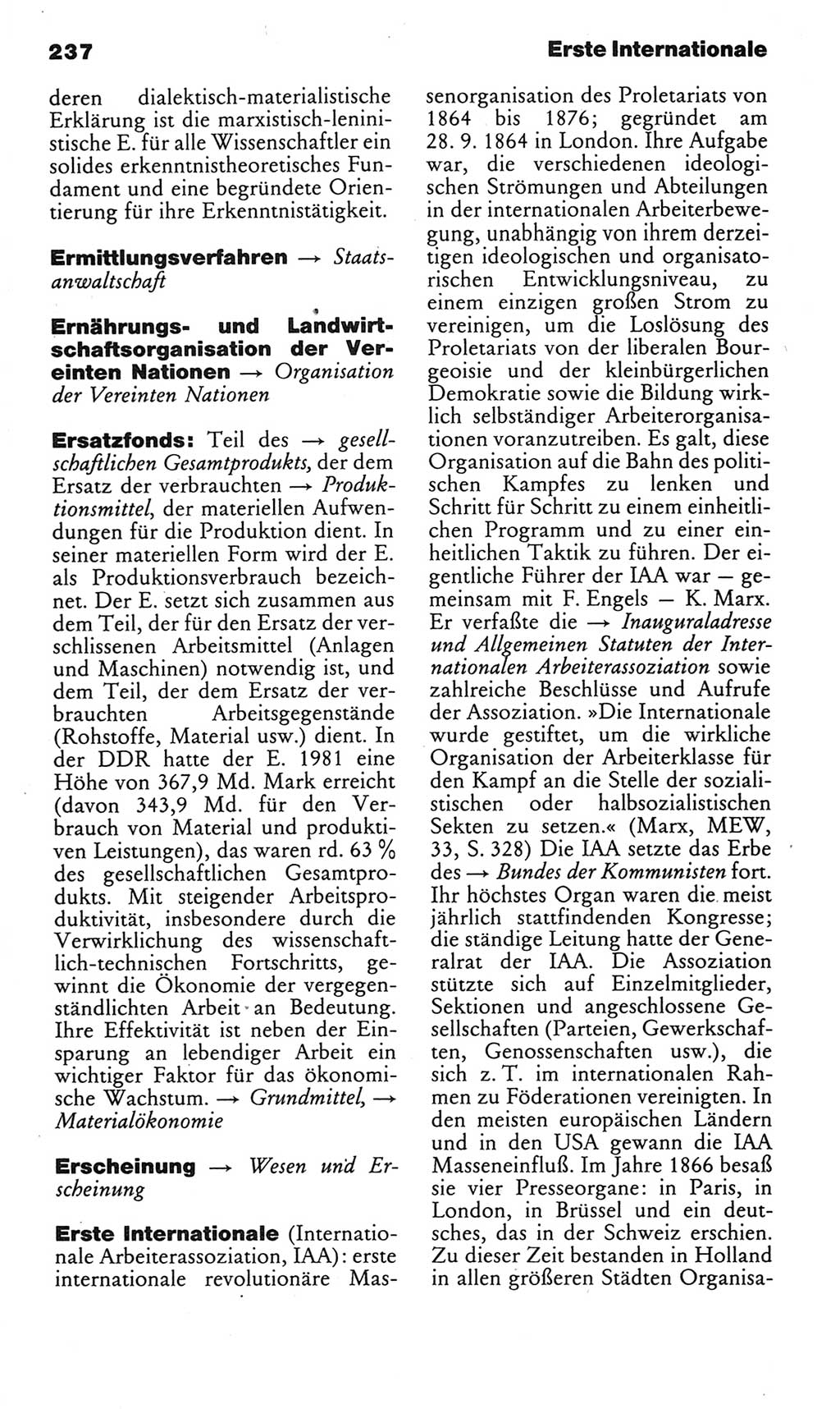 Kleines politisches Wörterbuch [Deutsche Demokratische Republik (DDR)] 1985, Seite 237 (Kl. pol. Wb. DDR 1985, S. 237)