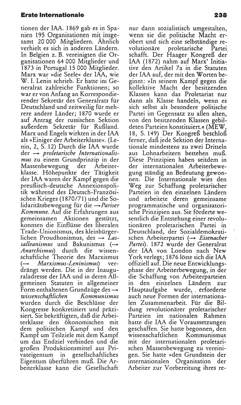 Kleines politisches Wörterbuch [Deutsche Demokratische Republik (DDR)] 1985, Seite 238 (Kl. pol. Wb. DDR 1985, S. 238)