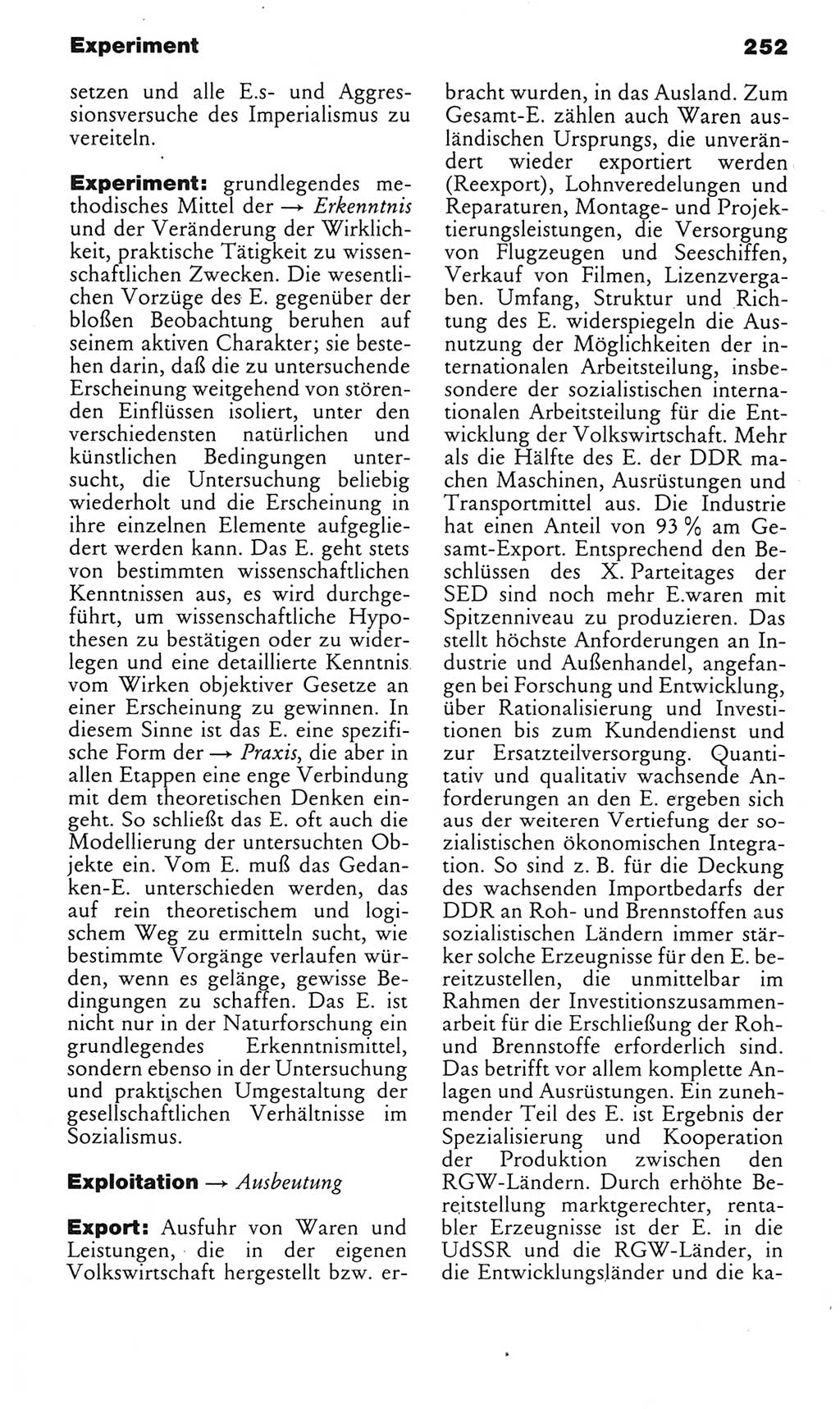 Kleines politisches Wörterbuch [Deutsche Demokratische Republik (DDR)] 1985, Seite 252 (Kl. pol. Wb. DDR 1985, S. 252)