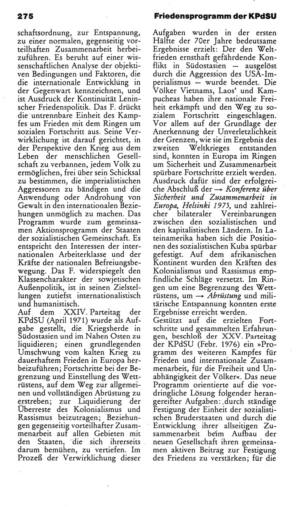 Kleines politisches Wörterbuch [Deutsche Demokratische Republik (DDR)] 1985, Seite 275 (Kl. pol. Wb. DDR 1985, S. 275)