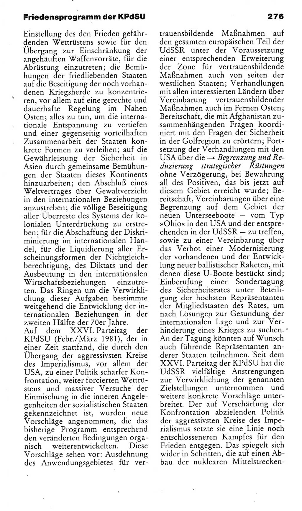 Kleines politisches Wörterbuch [Deutsche Demokratische Republik (DDR)] 1985, Seite 276 (Kl. pol. Wb. DDR 1985, S. 276)