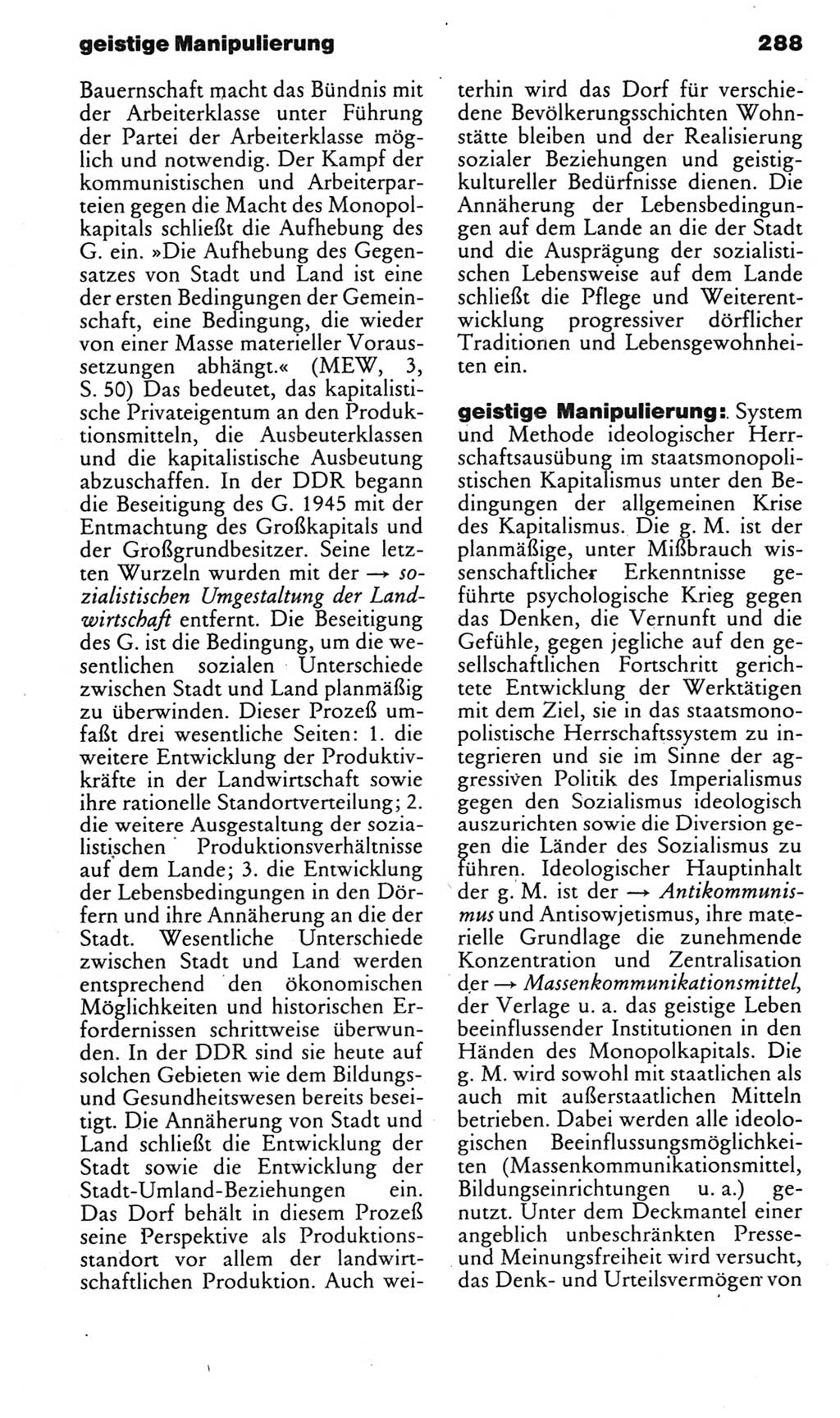 Kleines politisches Wörterbuch [Deutsche Demokratische Republik (DDR)] 1985, Seite 288 (Kl. pol. Wb. DDR 1985, S. 288)