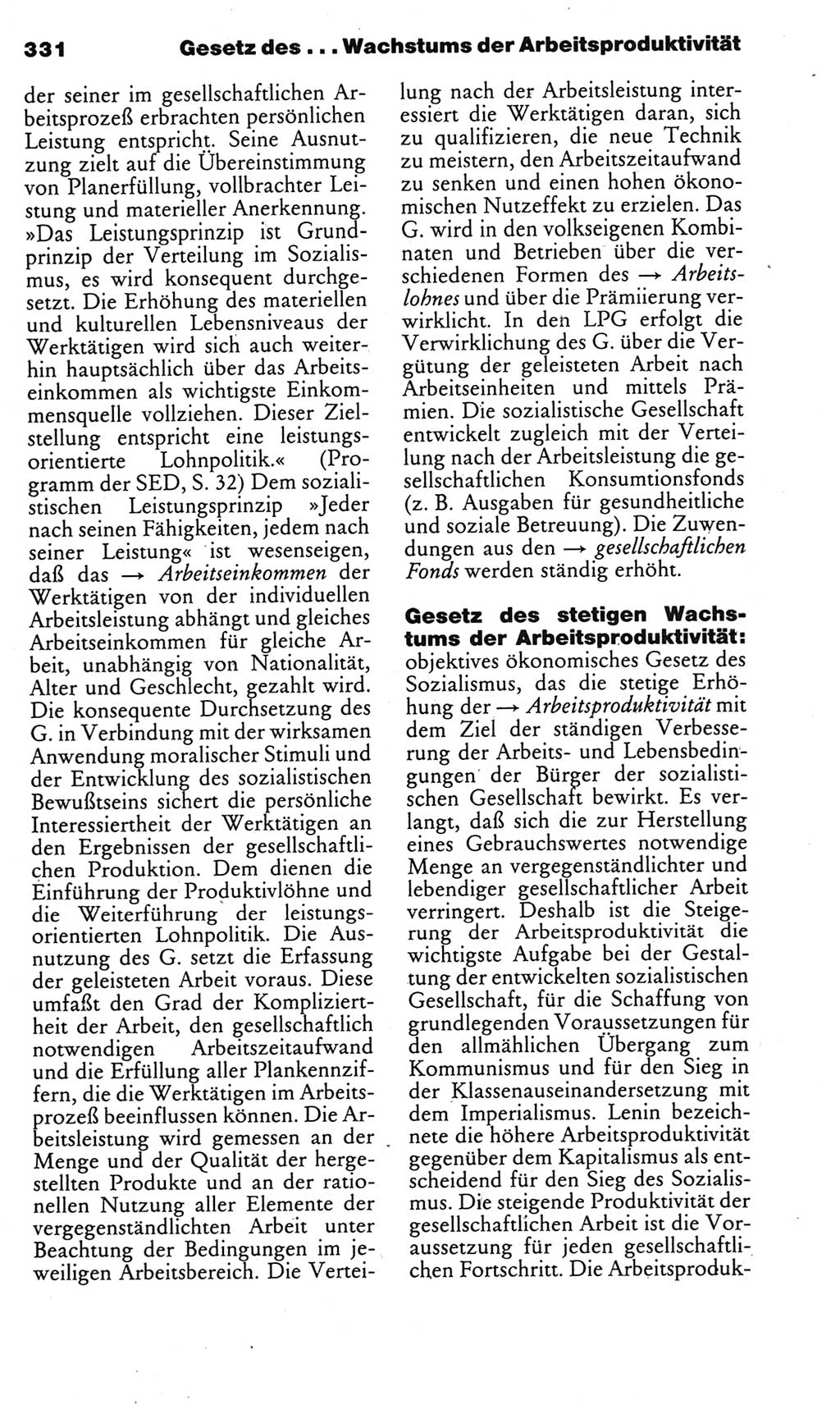 Kleines politisches Wörterbuch [Deutsche Demokratische Republik (DDR)] 1985, Seite 331 (Kl. pol. Wb. DDR 1985, S. 331)