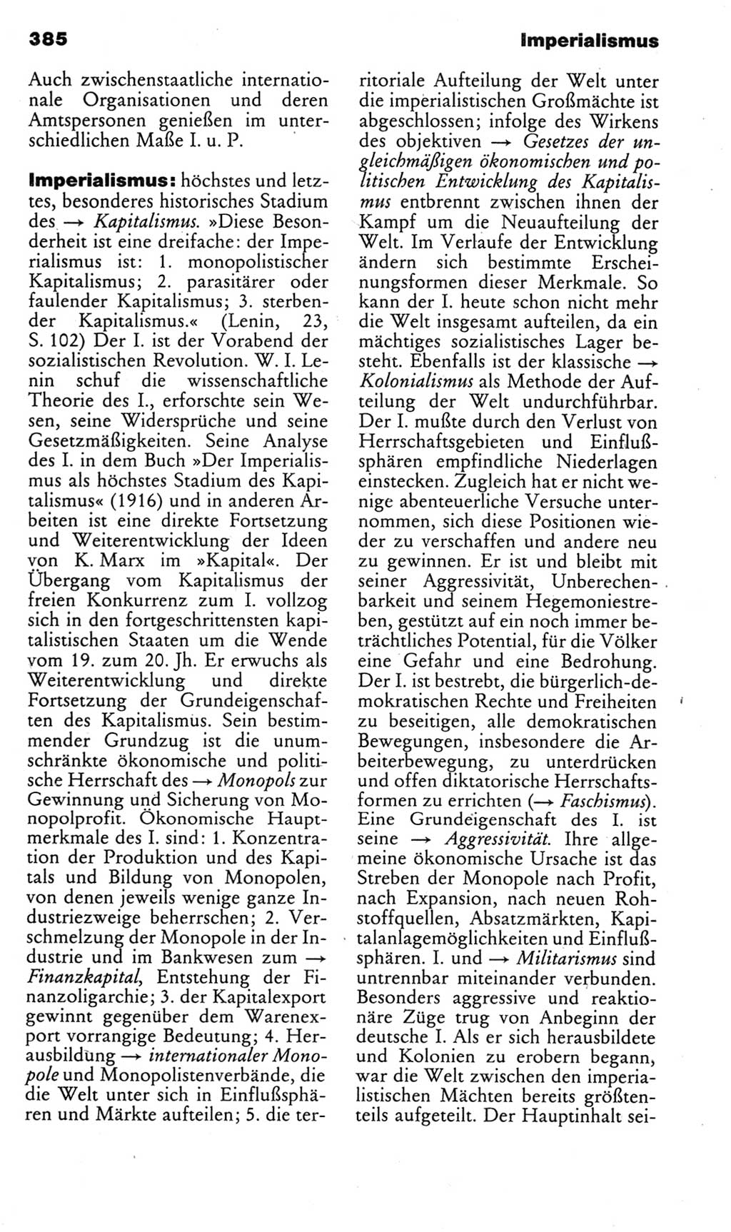 Kleines politisches Wörterbuch [Deutsche Demokratische Republik (DDR)] 1985, Seite 385 (Kl. pol. Wb. DDR 1985, S. 385)