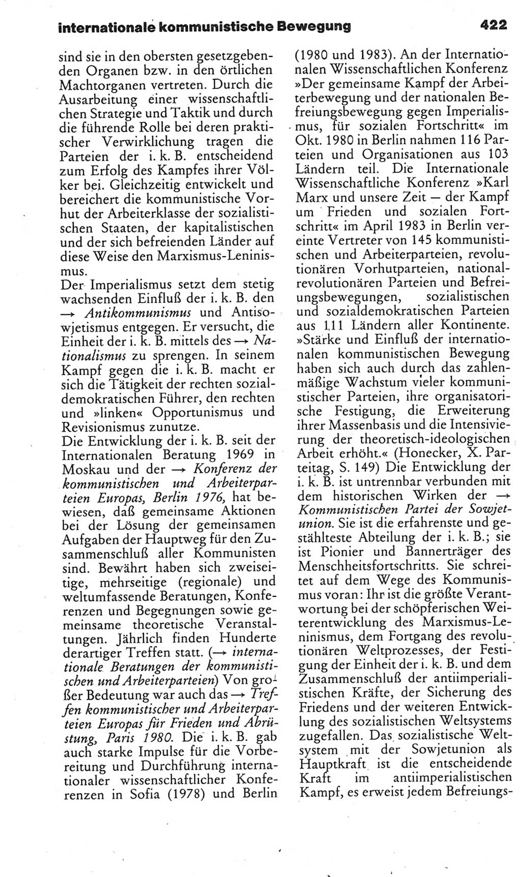 Kleines politisches Wörterbuch [Deutsche Demokratische Republik (DDR)] 1985, Seite 422 (Kl. pol. Wb. DDR 1985, S. 422)