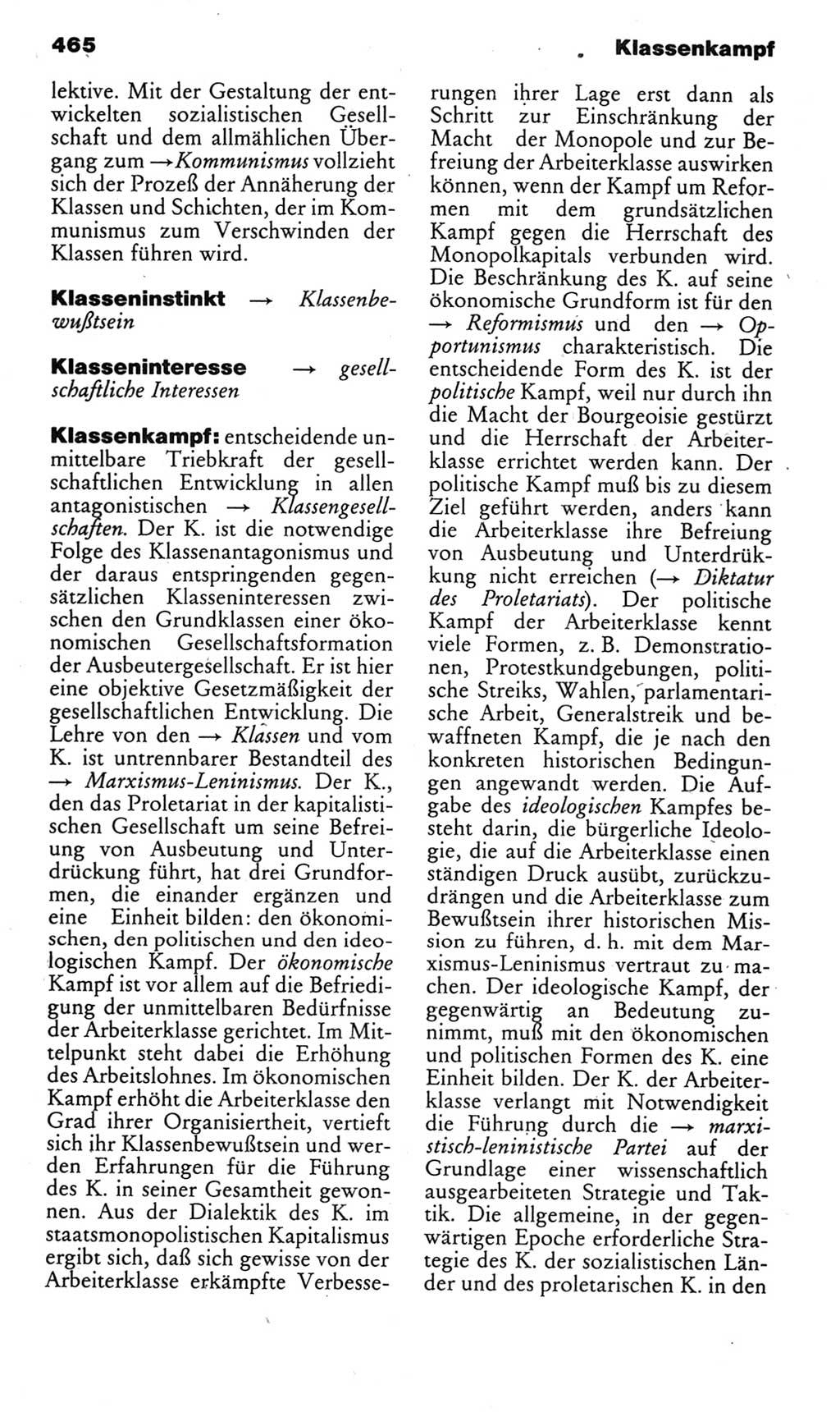 Kleines politisches Wörterbuch [Deutsche Demokratische Republik (DDR)] 1985, Seite 465 (Kl. pol. Wb. DDR 1985, S. 465)