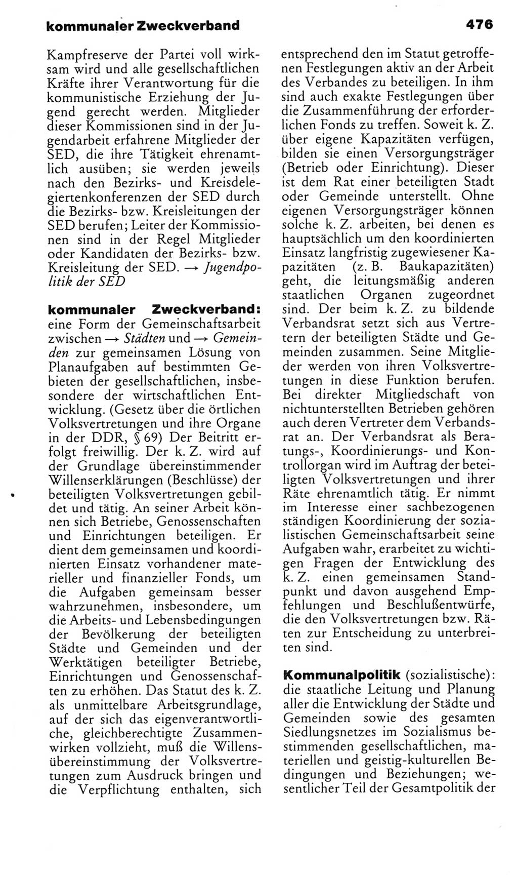 Kleines politisches Wörterbuch [Deutsche Demokratische Republik (DDR)] 1985, Seite 476 (Kl. pol. Wb. DDR 1985, S. 476)