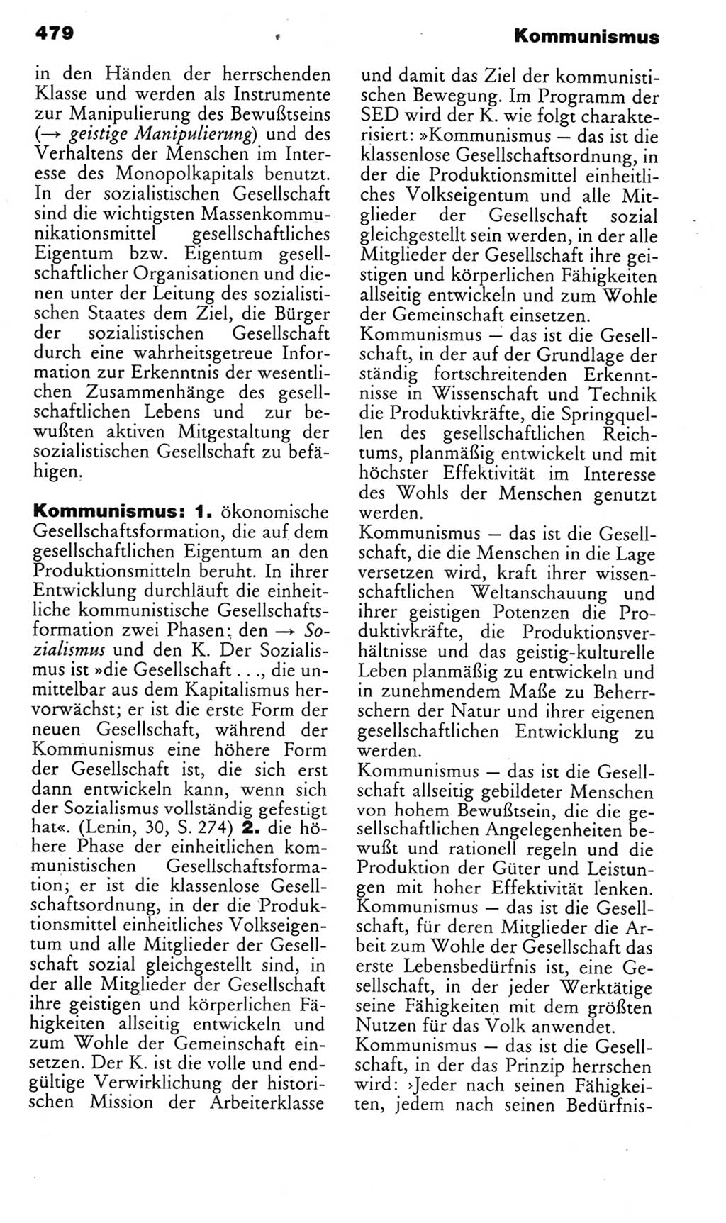 Kleines politisches Wörterbuch [Deutsche Demokratische Republik (DDR)] 1985, Seite 479 (Kl. pol. Wb. DDR 1985, S. 479)