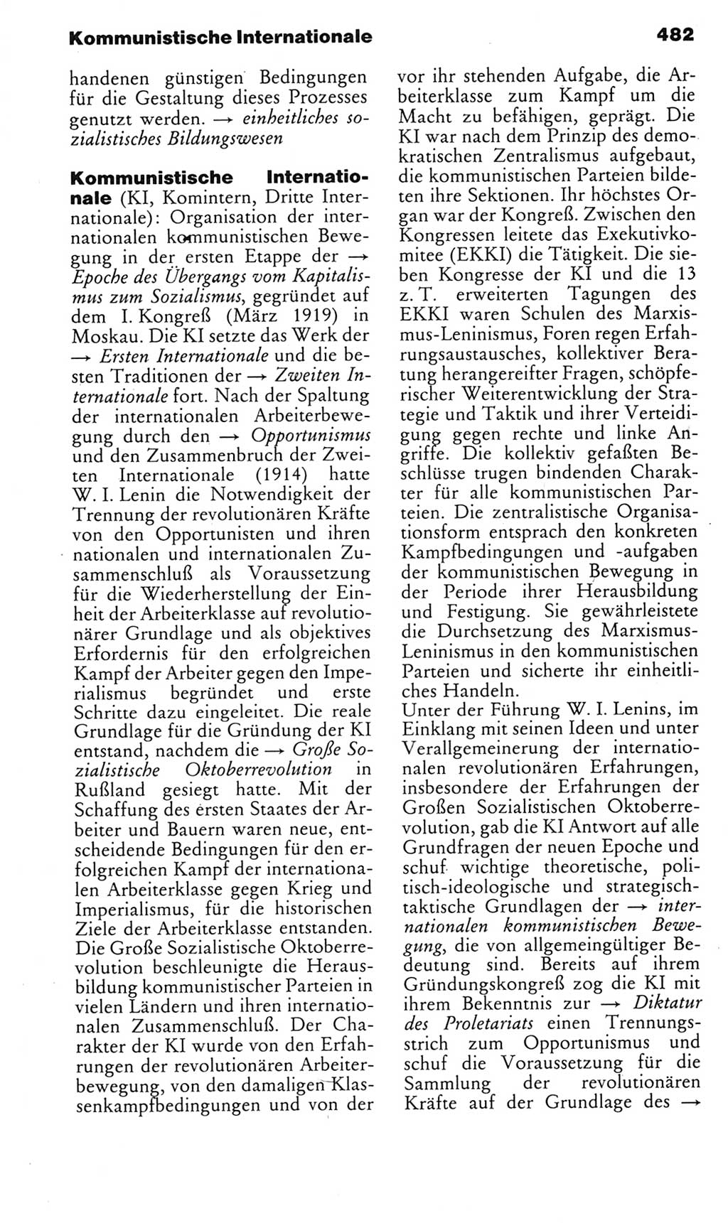 Kleines politisches Wörterbuch [Deutsche Demokratische Republik (DDR)] 1985, Seite 482 (Kl. pol. Wb. DDR 1985, S. 482)