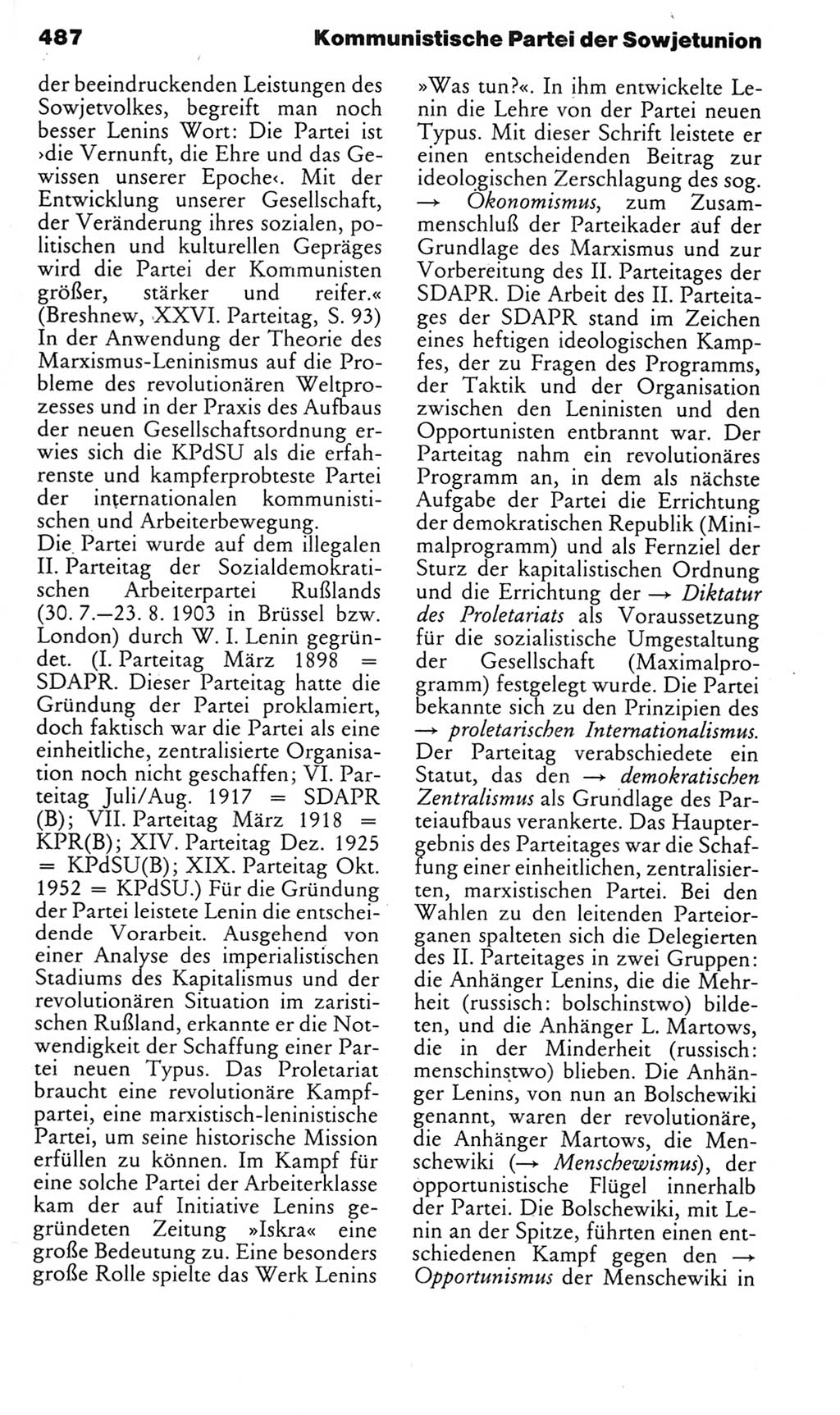Kleines politisches Wörterbuch [Deutsche Demokratische Republik (DDR)] 1985, Seite 487 (Kl. pol. Wb. DDR 1985, S. 487)