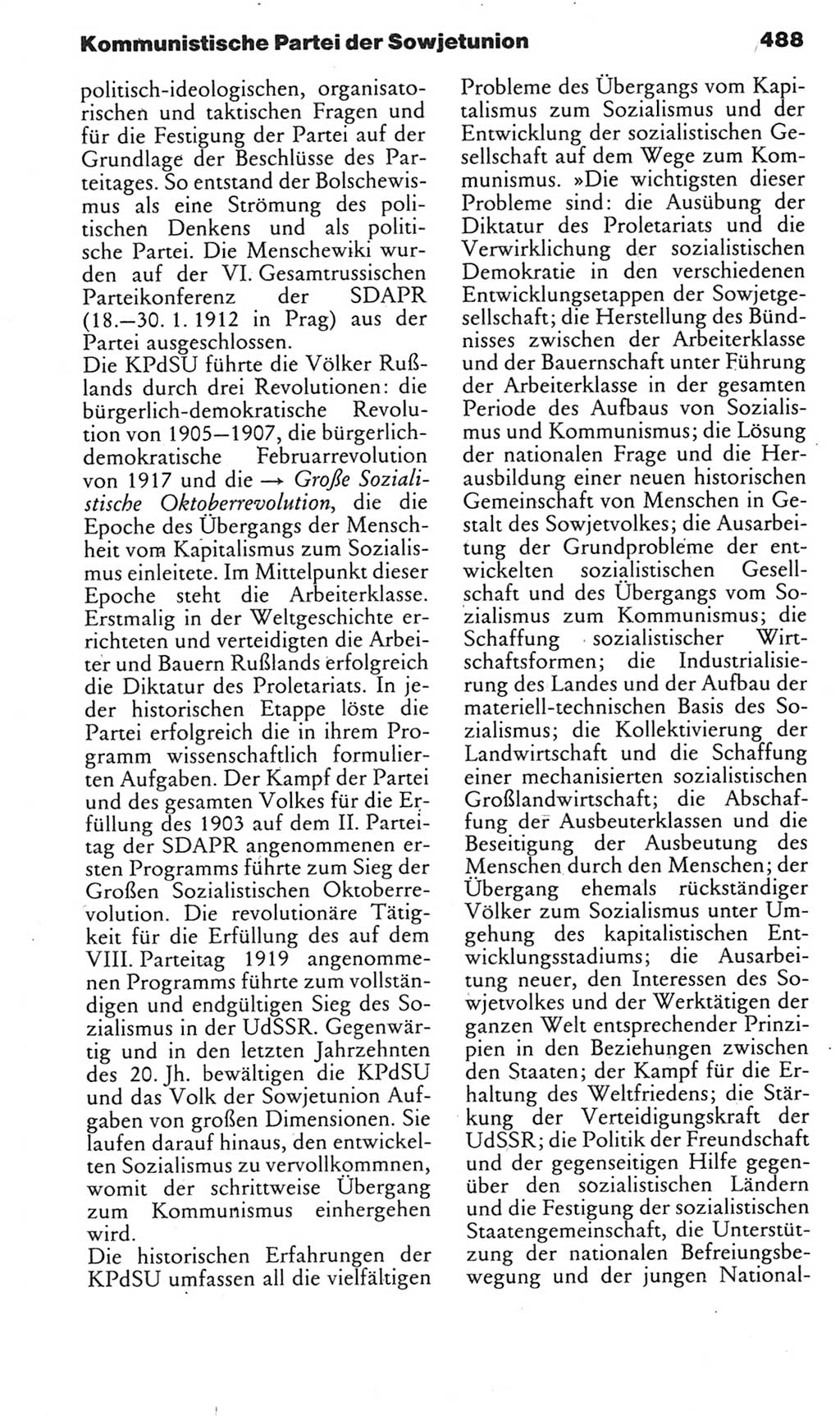 Kleines politisches Wörterbuch [Deutsche Demokratische Republik (DDR)] 1985, Seite 488 (Kl. pol. Wb. DDR 1985, S. 488)