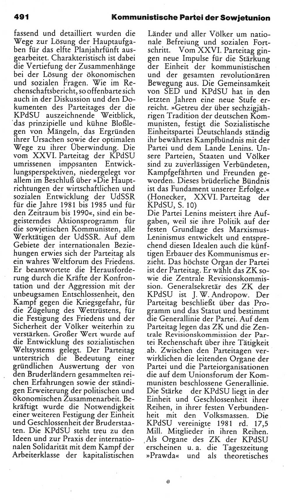 Kleines politisches Wörterbuch [Deutsche Demokratische Republik (DDR)] 1985, Seite 491 (Kl. pol. Wb. DDR 1985, S. 491)