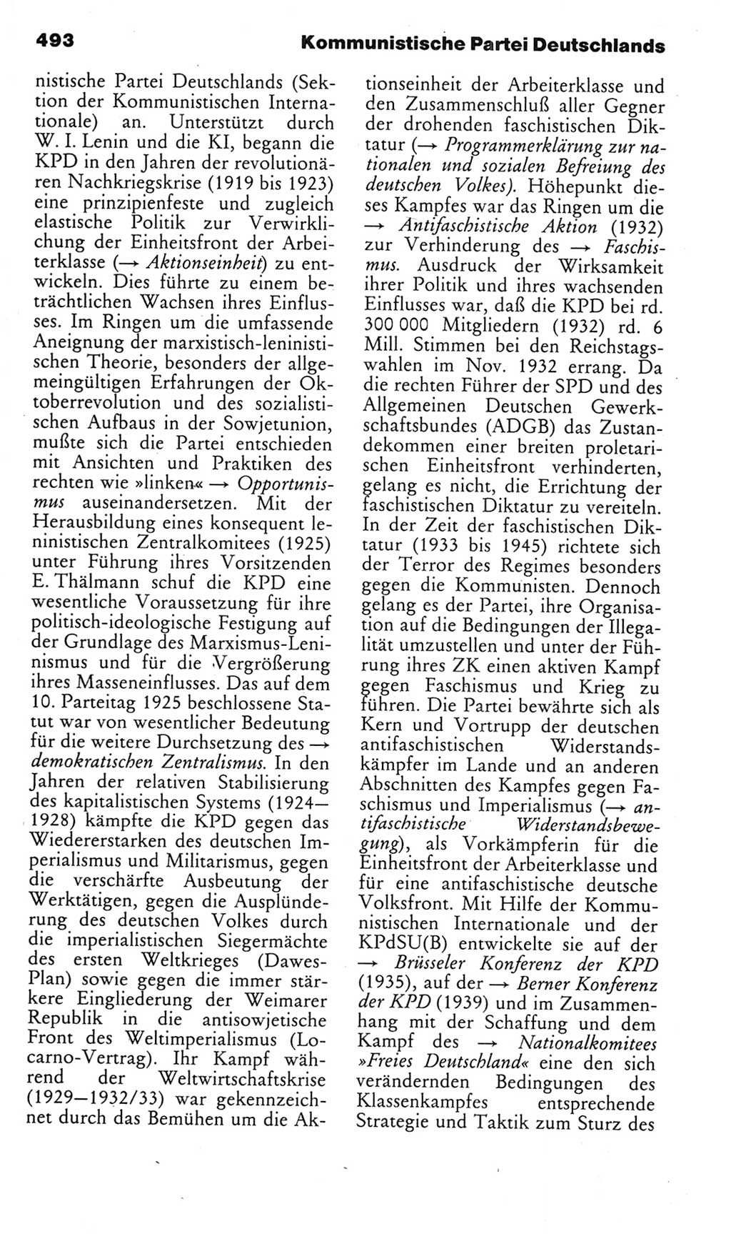 Kleines politisches Wörterbuch [Deutsche Demokratische Republik (DDR)] 1985, Seite 493 (Kl. pol. Wb. DDR 1985, S. 493)