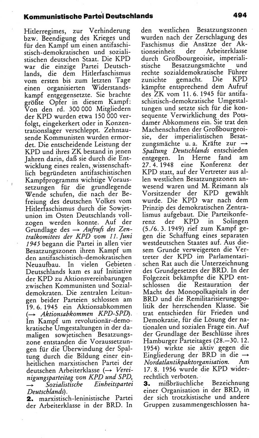 Kleines politisches Wörterbuch [Deutsche Demokratische Republik (DDR)] 1985, Seite 494 (Kl. pol. Wb. DDR 1985, S. 494)