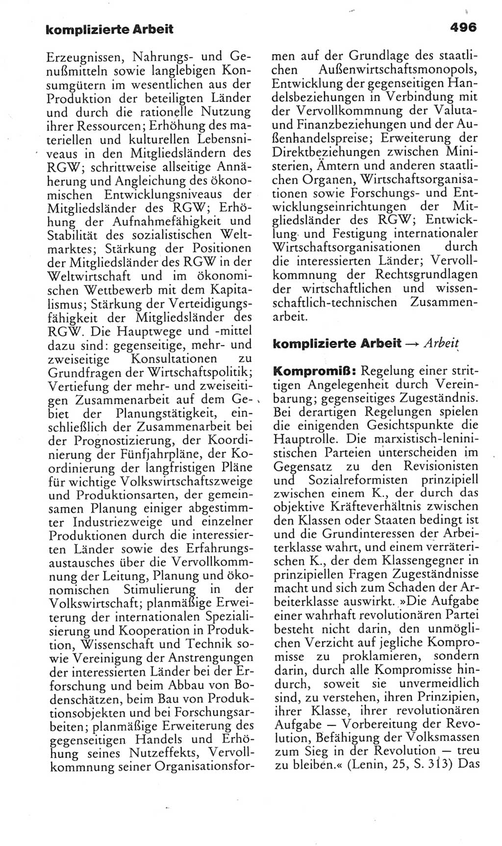 Kleines politisches Wörterbuch [Deutsche Demokratische Republik (DDR)] 1985, Seite 496 (Kl. pol. Wb. DDR 1985, S. 496)