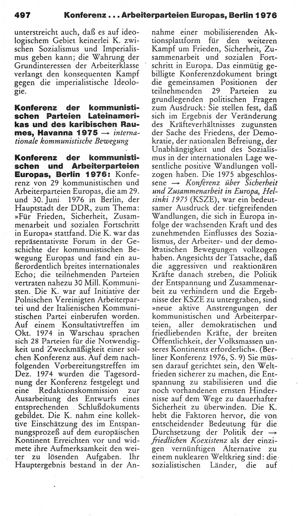 Kleines politisches Wörterbuch [Deutsche Demokratische Republik (DDR)] 1985, Seite 497 (Kl. pol. Wb. DDR 1985, S. 497)