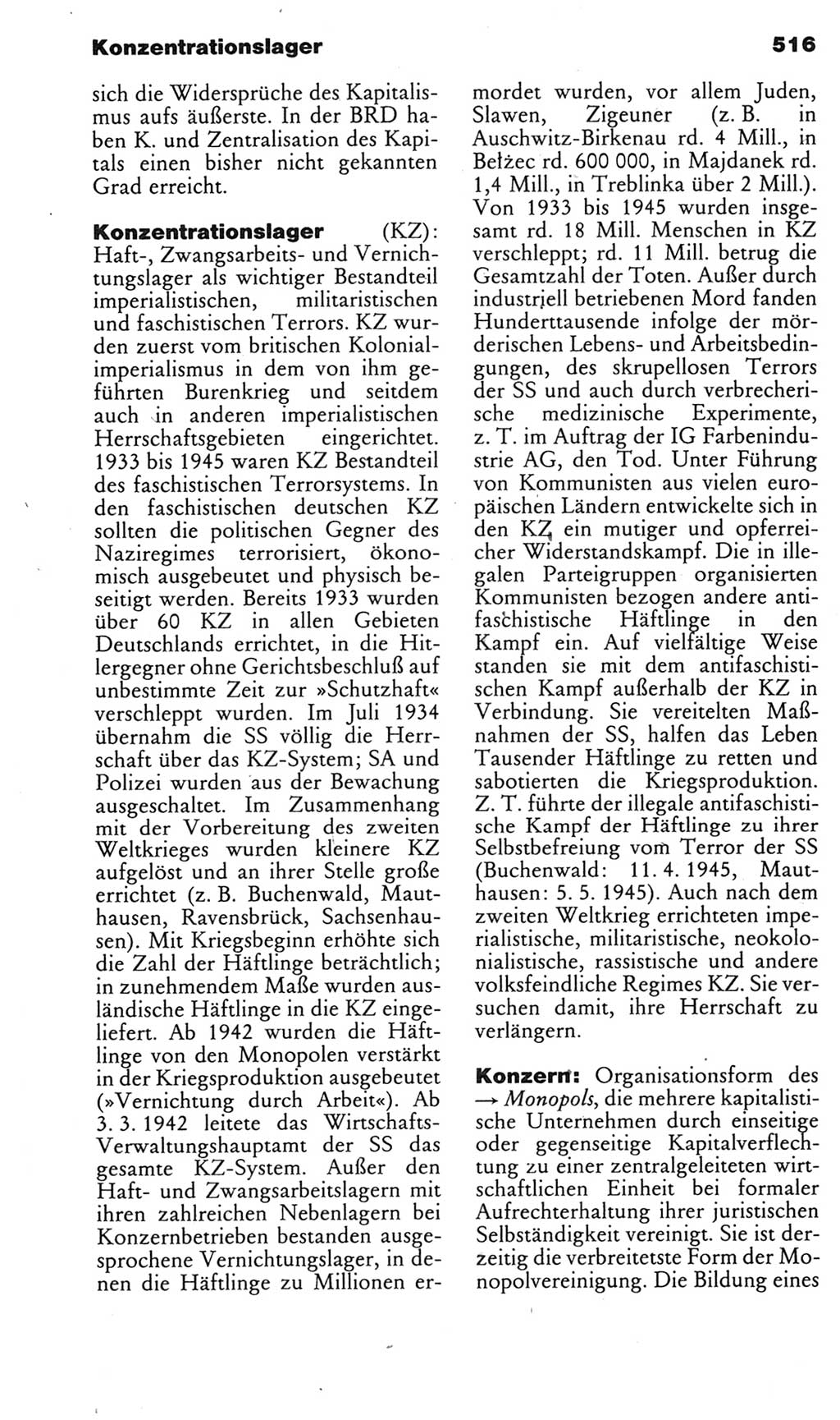 Kleines politisches Wörterbuch [Deutsche Demokratische Republik (DDR)] 1985, Seite 516 (Kl. pol. Wb. DDR 1985, S. 516)