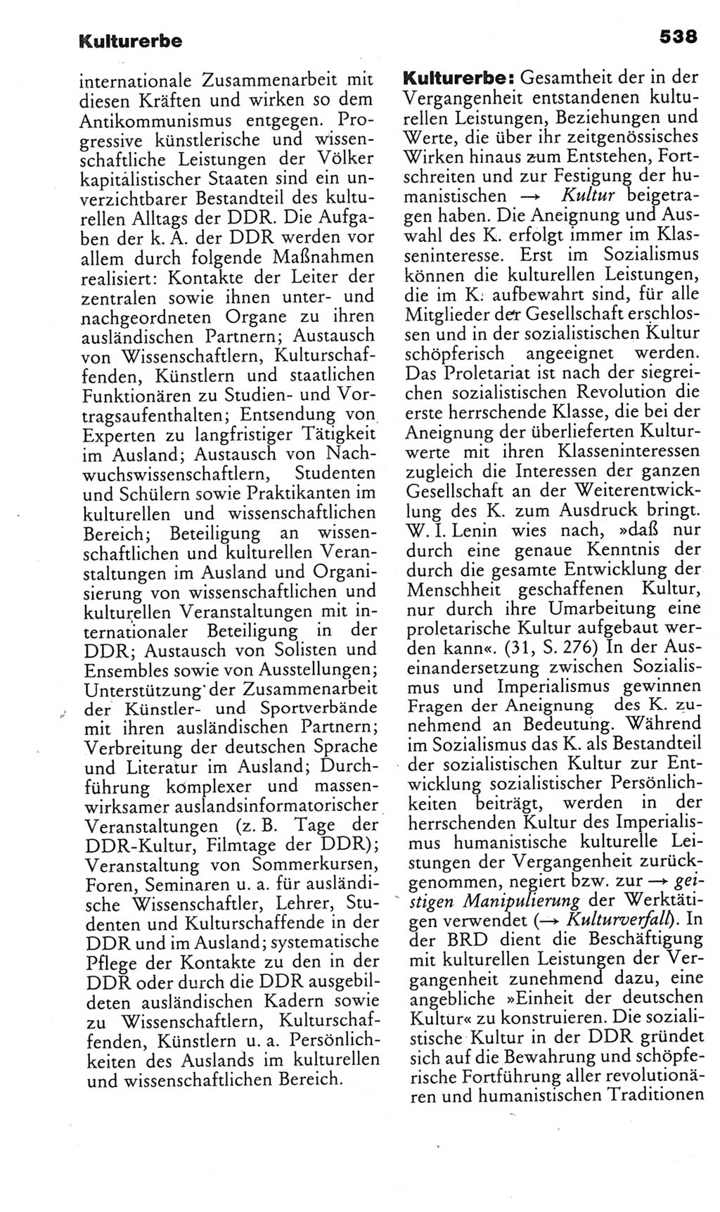 Kleines politisches Wörterbuch [Deutsche Demokratische Republik (DDR)] 1985, Seite 538 (Kl. pol. Wb. DDR 1985, S. 538)