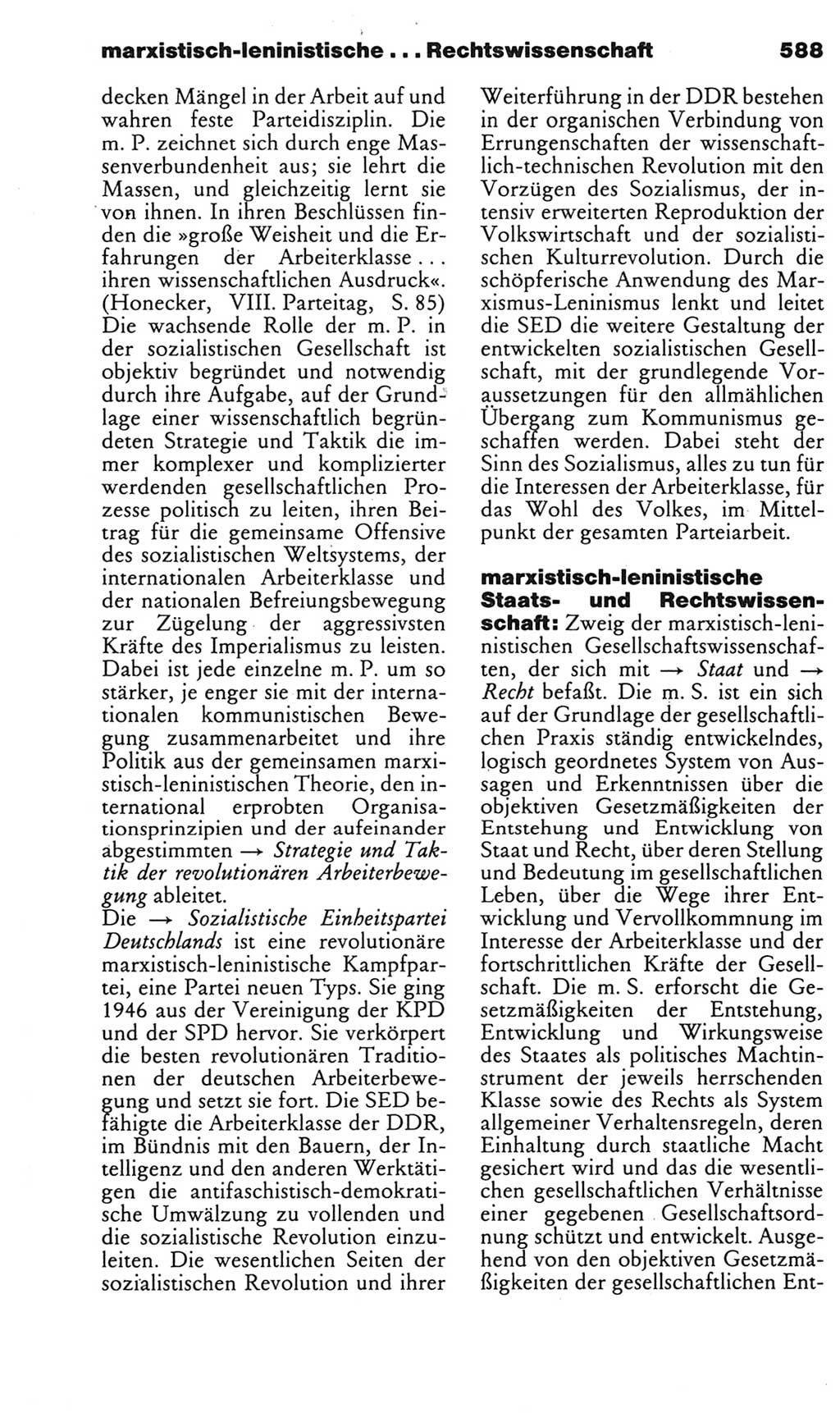 Kleines politisches Wörterbuch [Deutsche Demokratische Republik (DDR)] 1985, Seite 588 (Kl. pol. Wb. DDR 1985, S. 588)