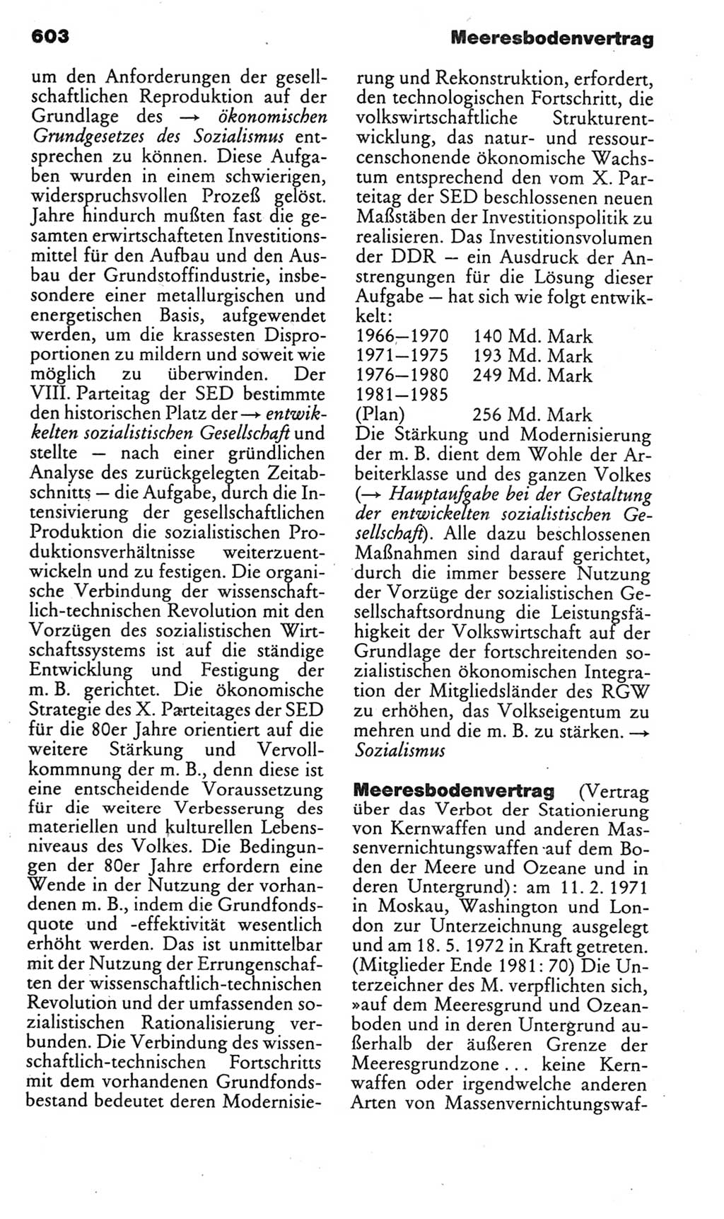 Kleines politisches Wörterbuch [Deutsche Demokratische Republik (DDR)] 1985, Seite 603 (Kl. pol. Wb. DDR 1985, S. 603)