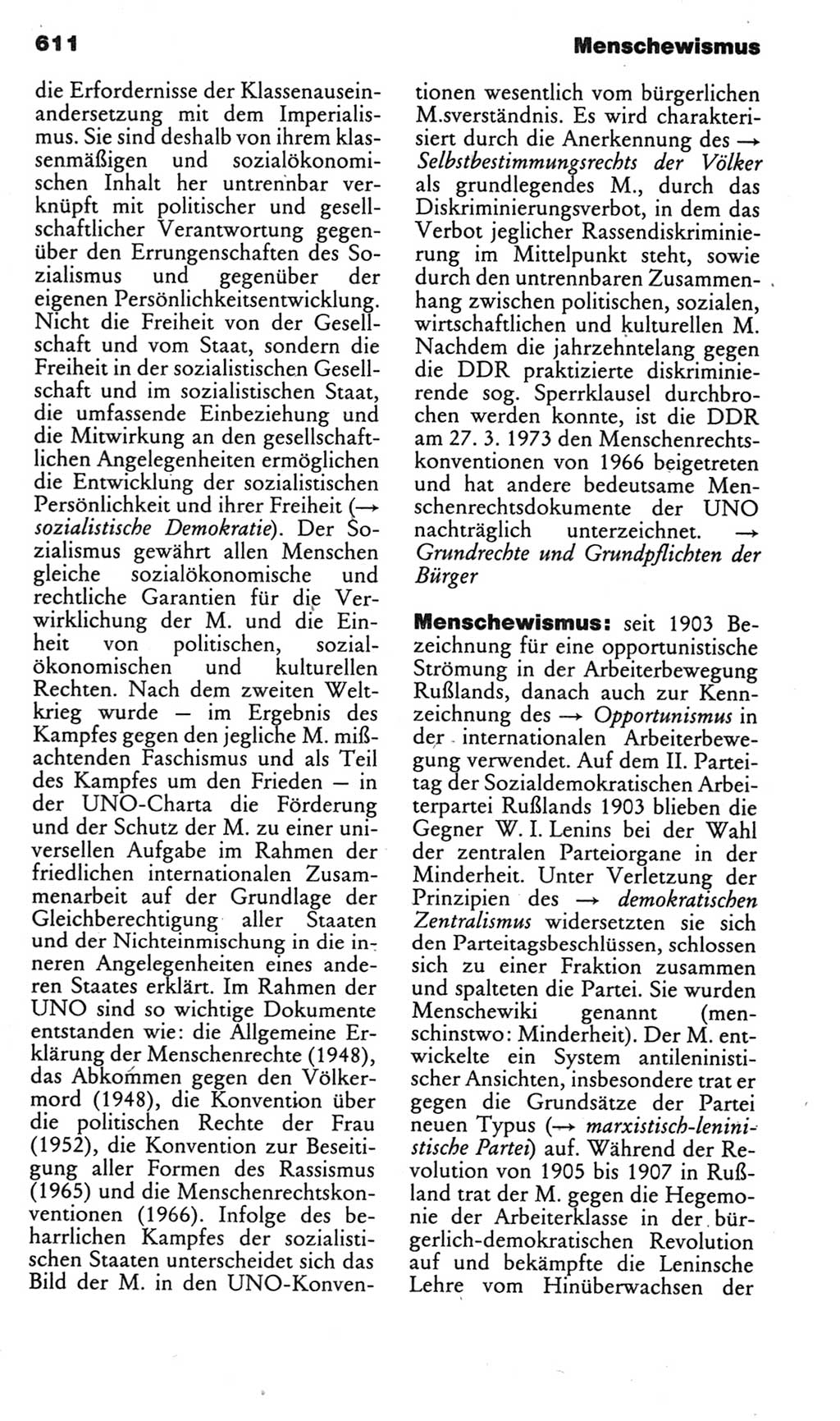 Kleines politisches Wörterbuch [Deutsche Demokratische Republik (DDR)] 1985, Seite 611 (Kl. pol. Wb. DDR 1985, S. 611)
