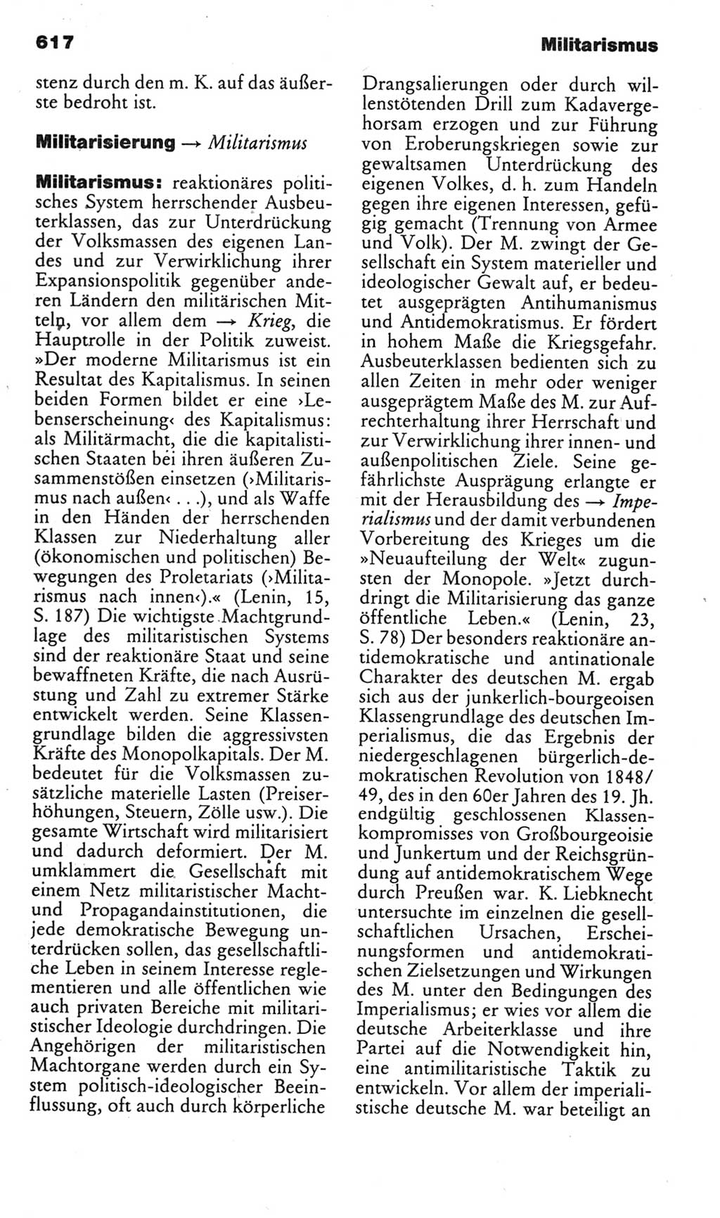 Kleines politisches Wörterbuch [Deutsche Demokratische Republik (DDR)] 1985, Seite 617 (Kl. pol. Wb. DDR 1985, S. 617)