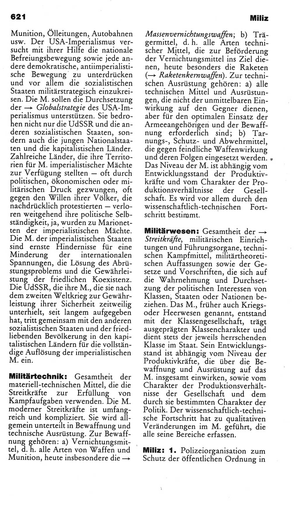 Kleines politisches Wörterbuch [Deutsche Demokratische Republik (DDR)] 1985, Seite 621 (Kl. pol. Wb. DDR 1985, S. 621)