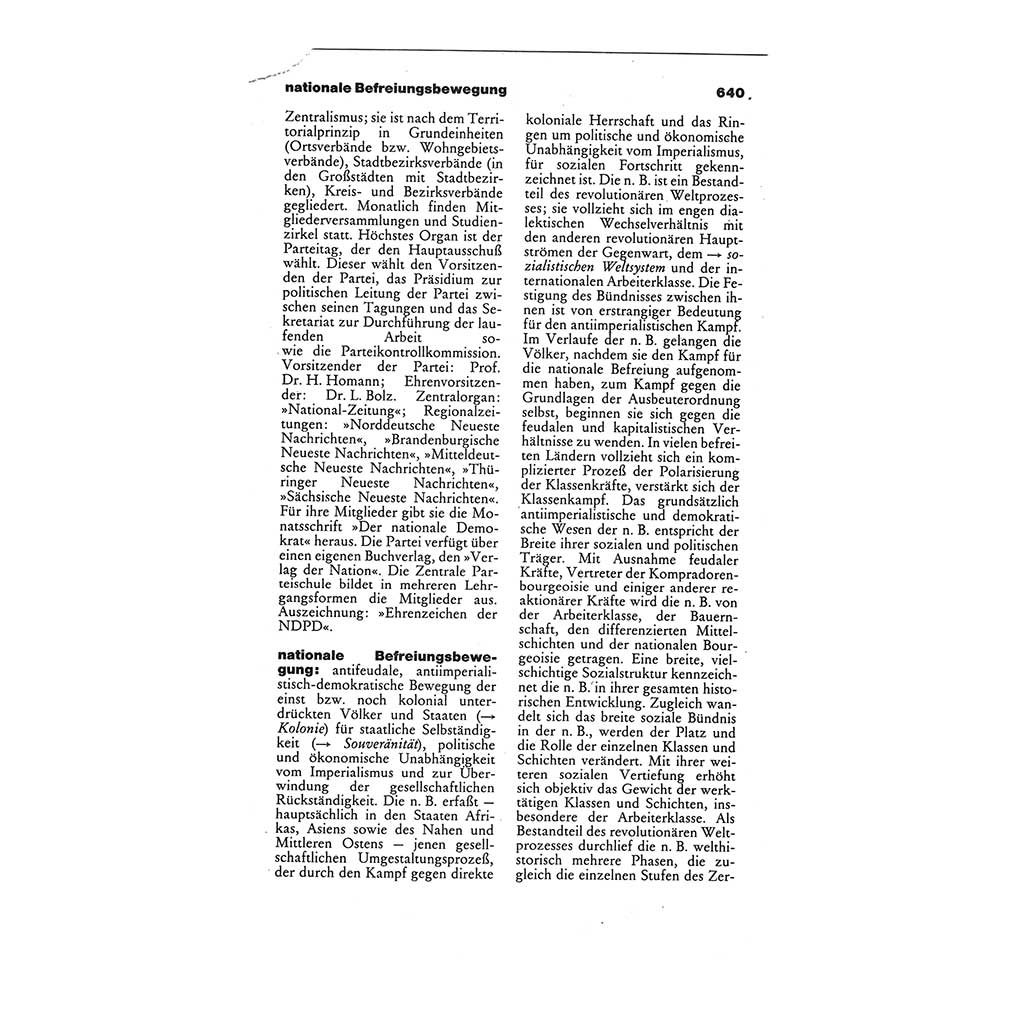 Kleines politisches Wörterbuch [Deutsche Demokratische Republik (DDR)] 1985, Seite 640 (Kl. pol. Wb. DDR 1985, S. 640)