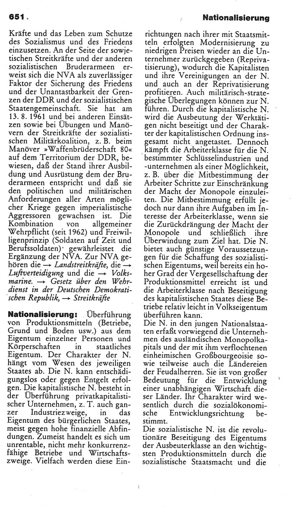 Kleines politisches Wörterbuch [Deutsche Demokratische Republik (DDR)] 1985, Seite 651 (Kl. pol. Wb. DDR 1985, S. 651)