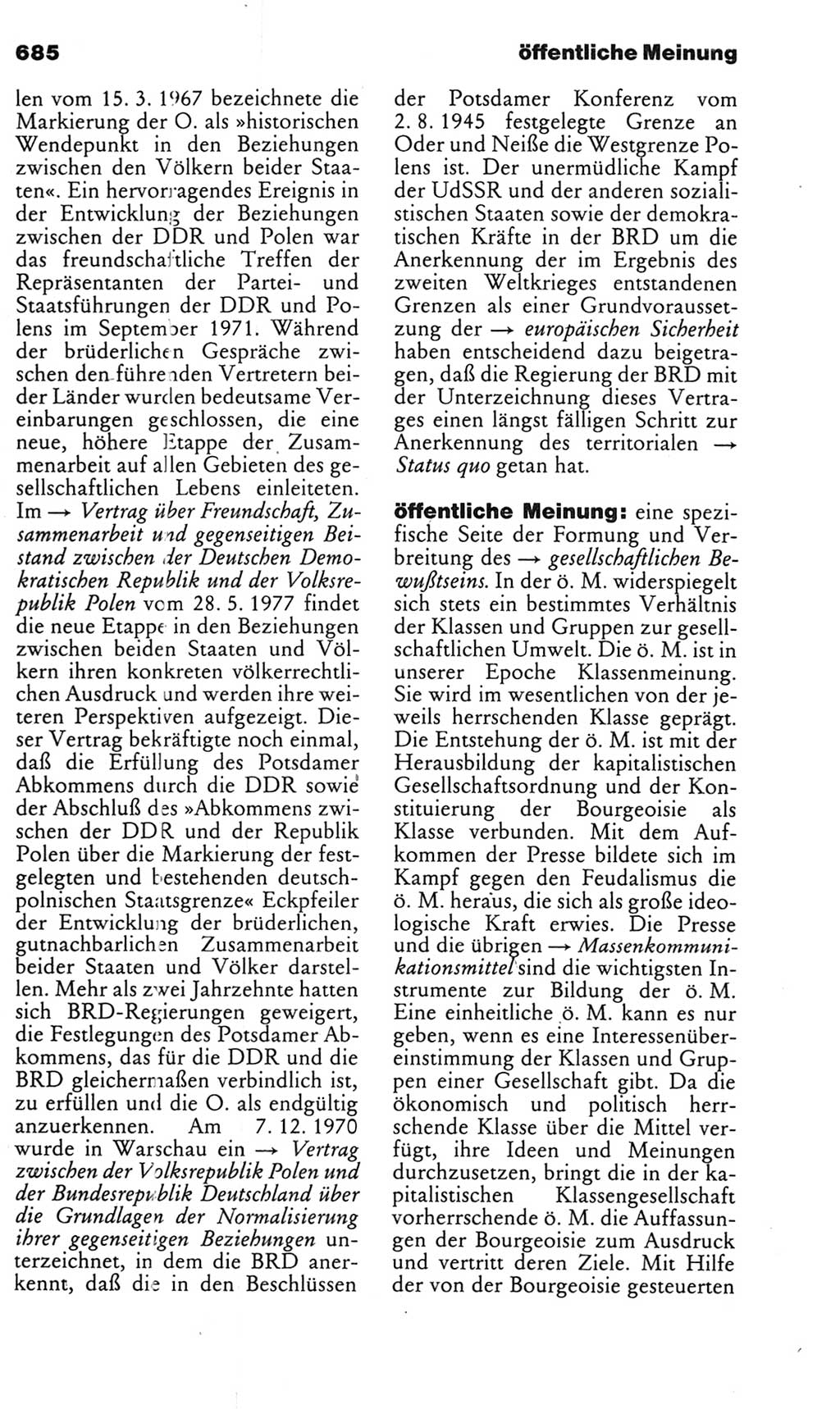 Kleines politisches Wörterbuch [Deutsche Demokratische Republik (DDR)] 1985, Seite 685 (Kl. pol. Wb. DDR 1985, S. 685)
