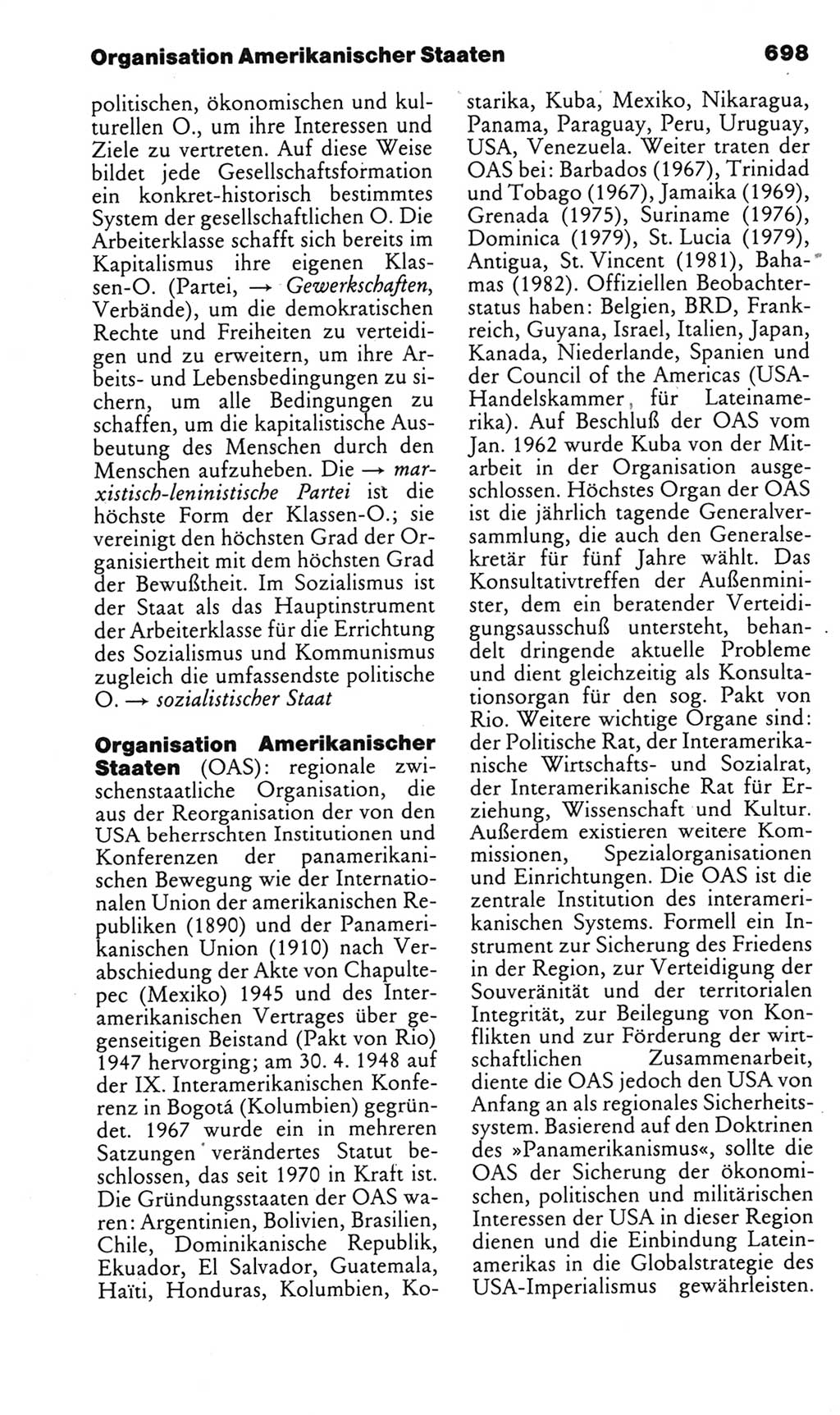 Kleines politisches Wörterbuch [Deutsche Demokratische Republik (DDR)] 1985, Seite 698 (Kl. pol. Wb. DDR 1985, S. 698)
