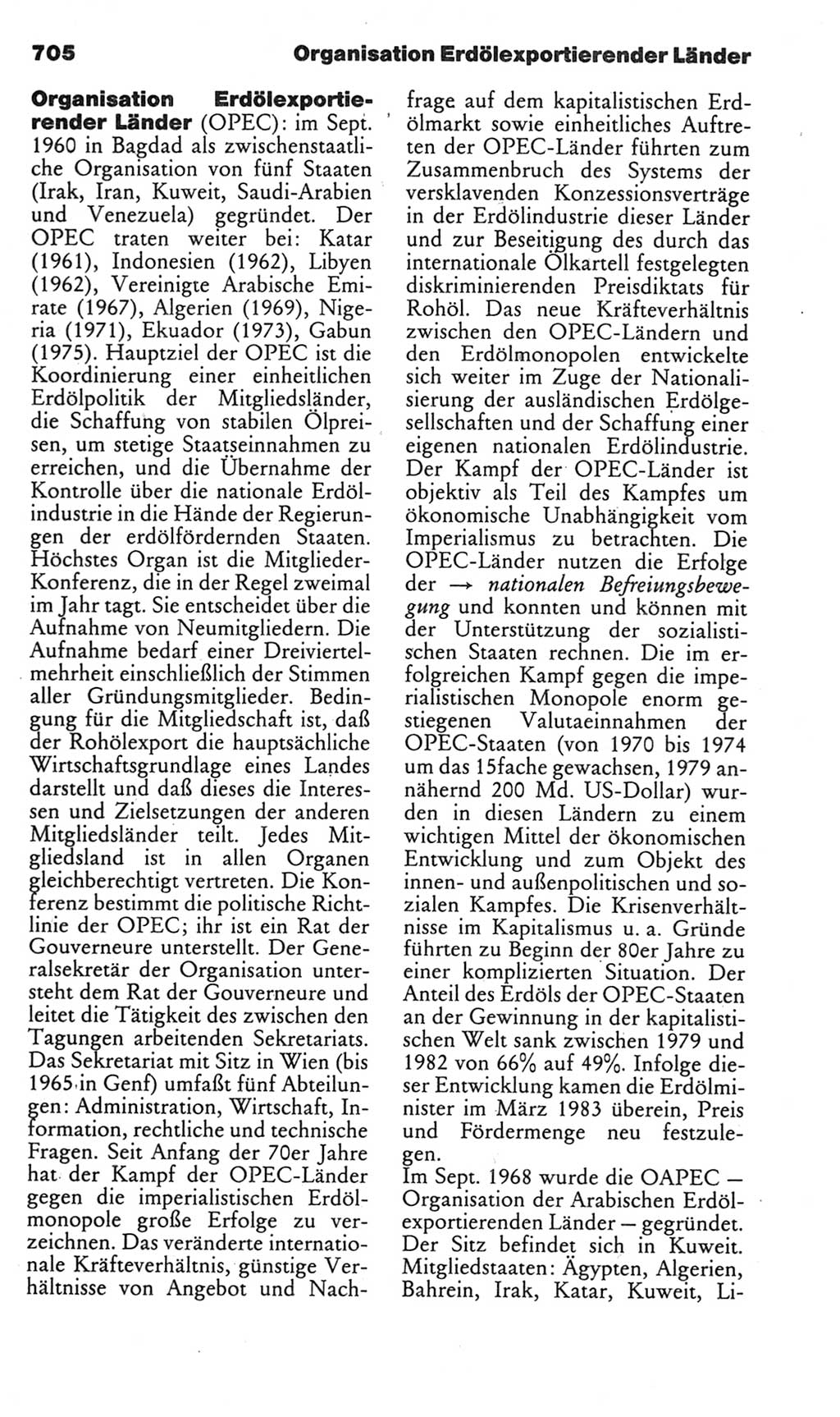 Kleines politisches Wörterbuch [Deutsche Demokratische Republik (DDR)] 1985, Seite 705 (Kl. pol. Wb. DDR 1985, S. 705)